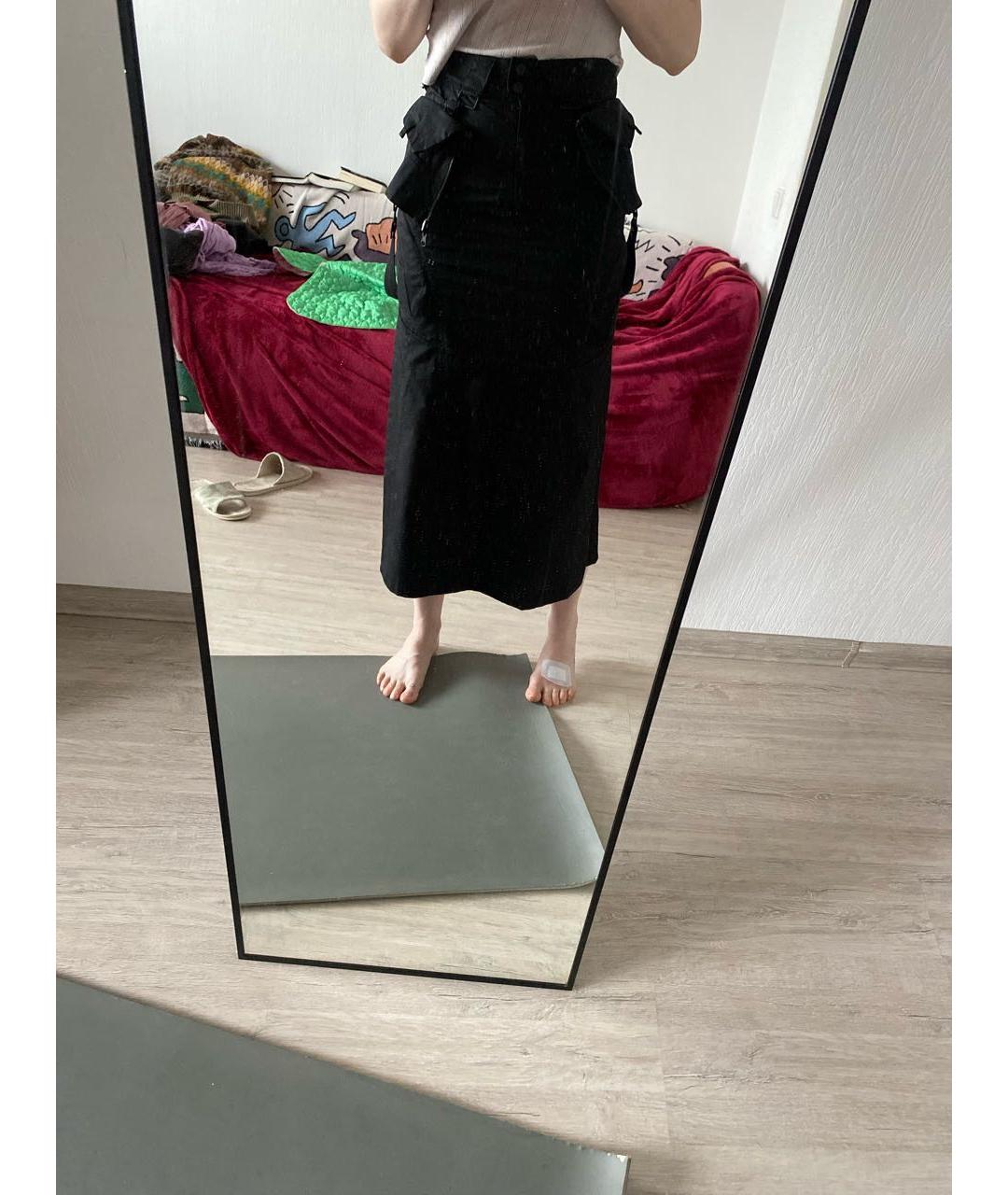 Hyein Seo Черная хлопковая юбка макси, фото 7
