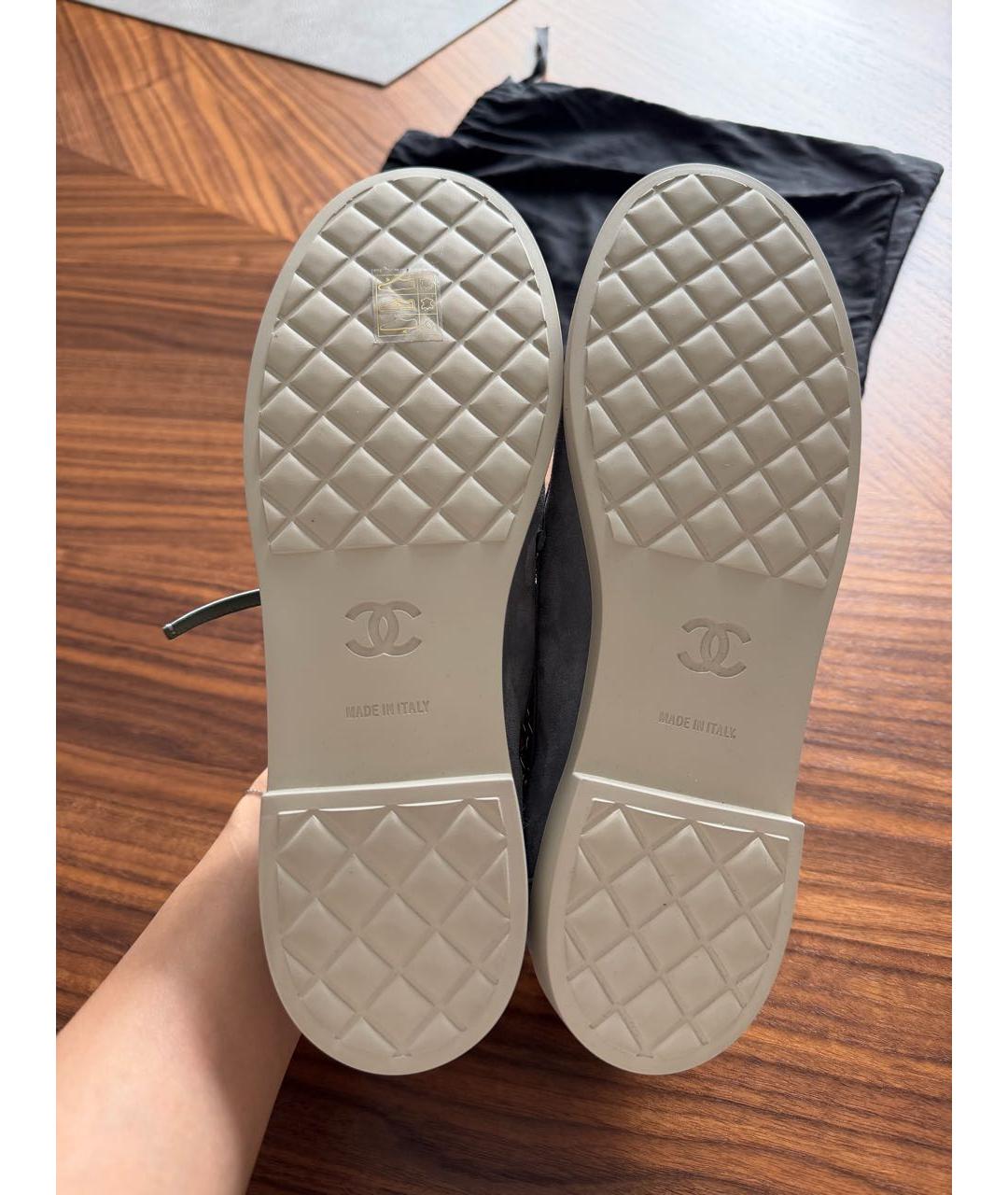 CHANEL Голубые замшевые лоферы, фото 6