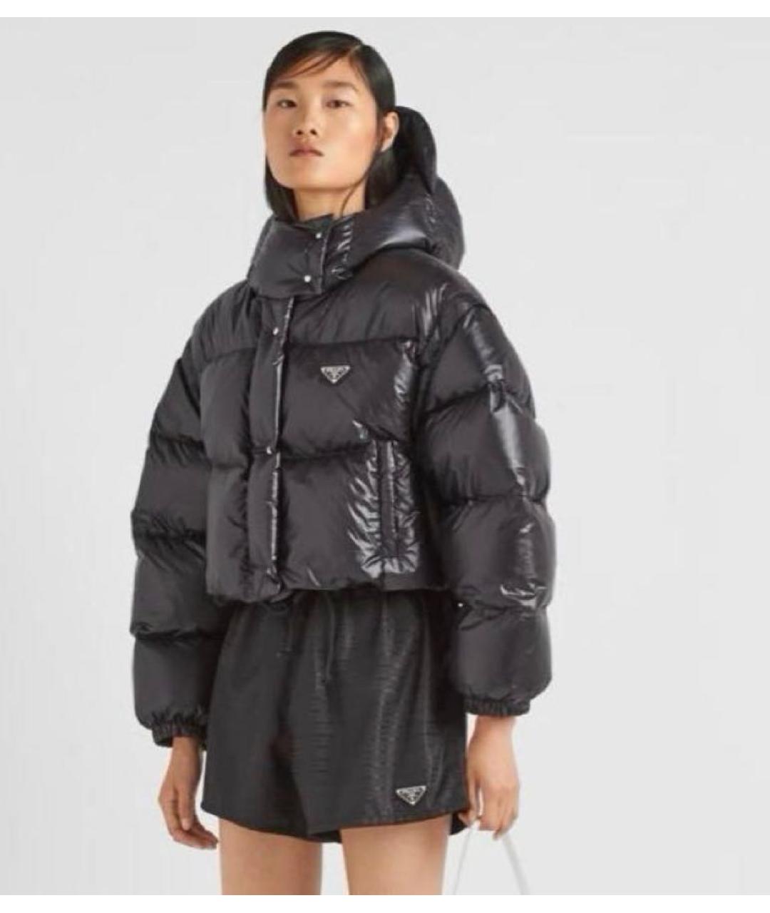 PRADA Черный полиэстеровый пуховик, фото 8
