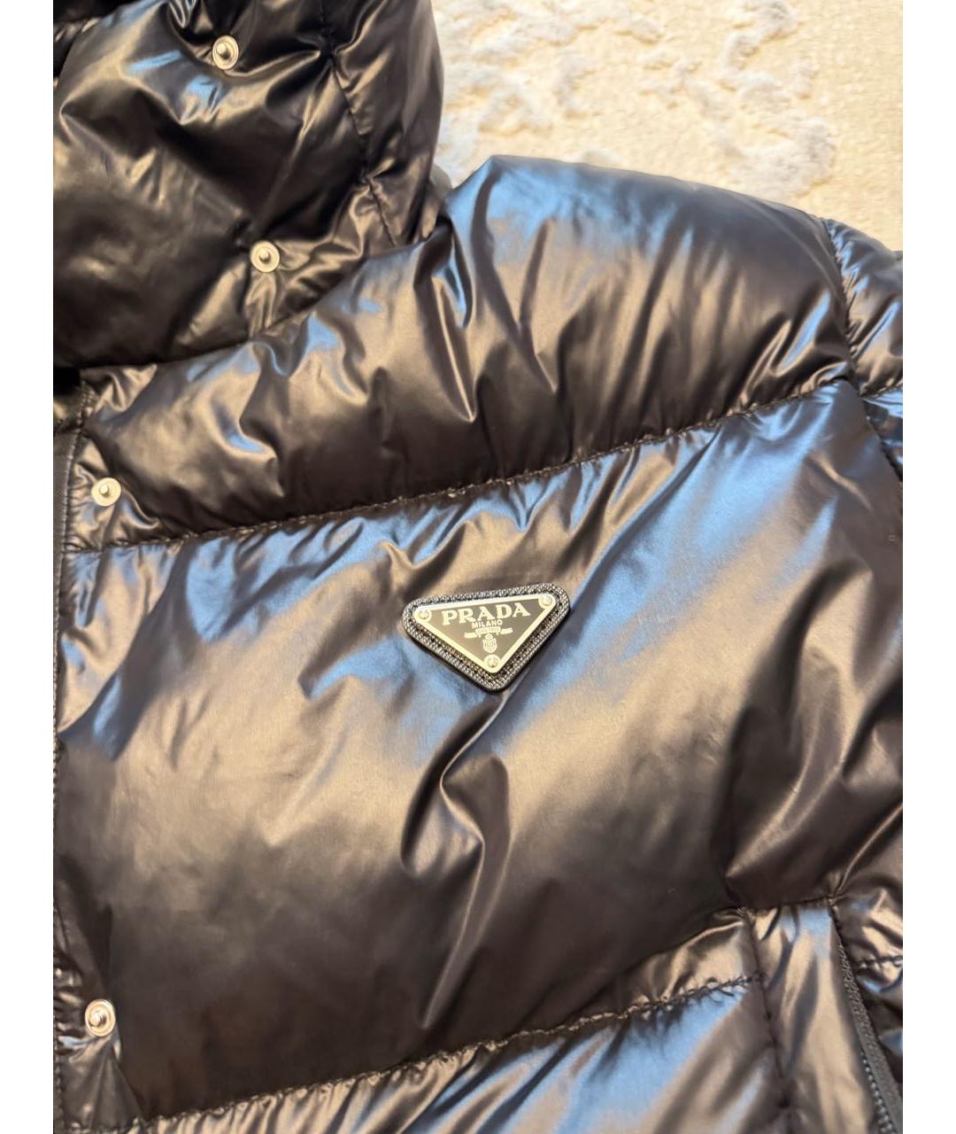 PRADA Черный полиэстеровый пуховик, фото 2