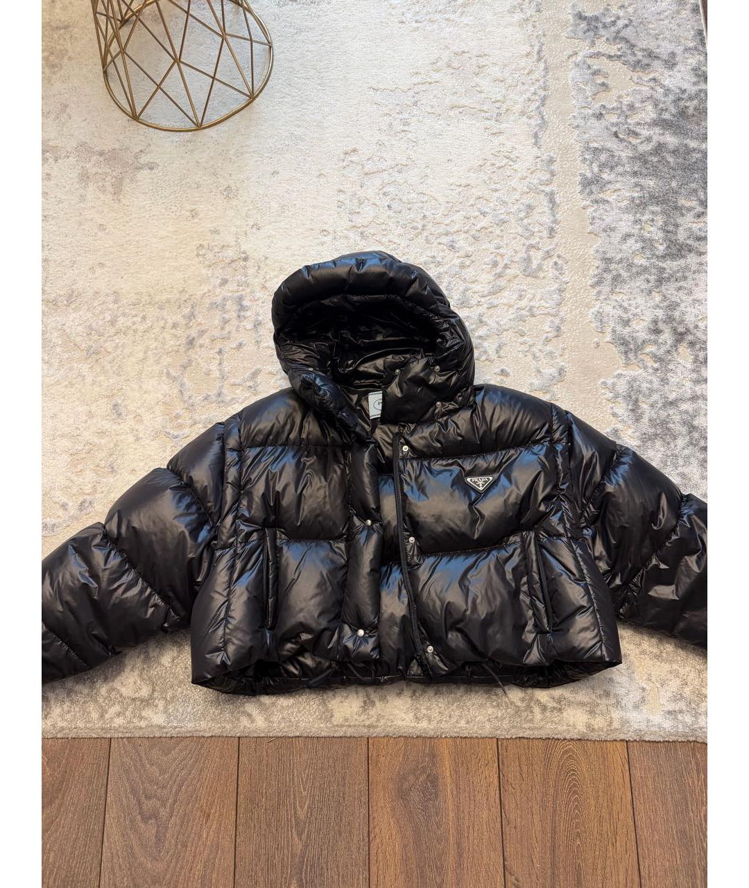 PRADA Черный полиэстеровый пуховик, фото 7