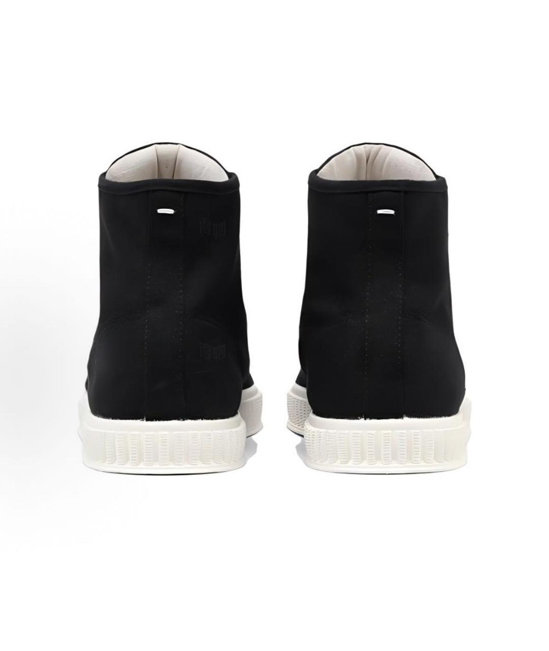 MAISON MARGIELA Черные текстильные высокие кроссовки / кеды, фото 3