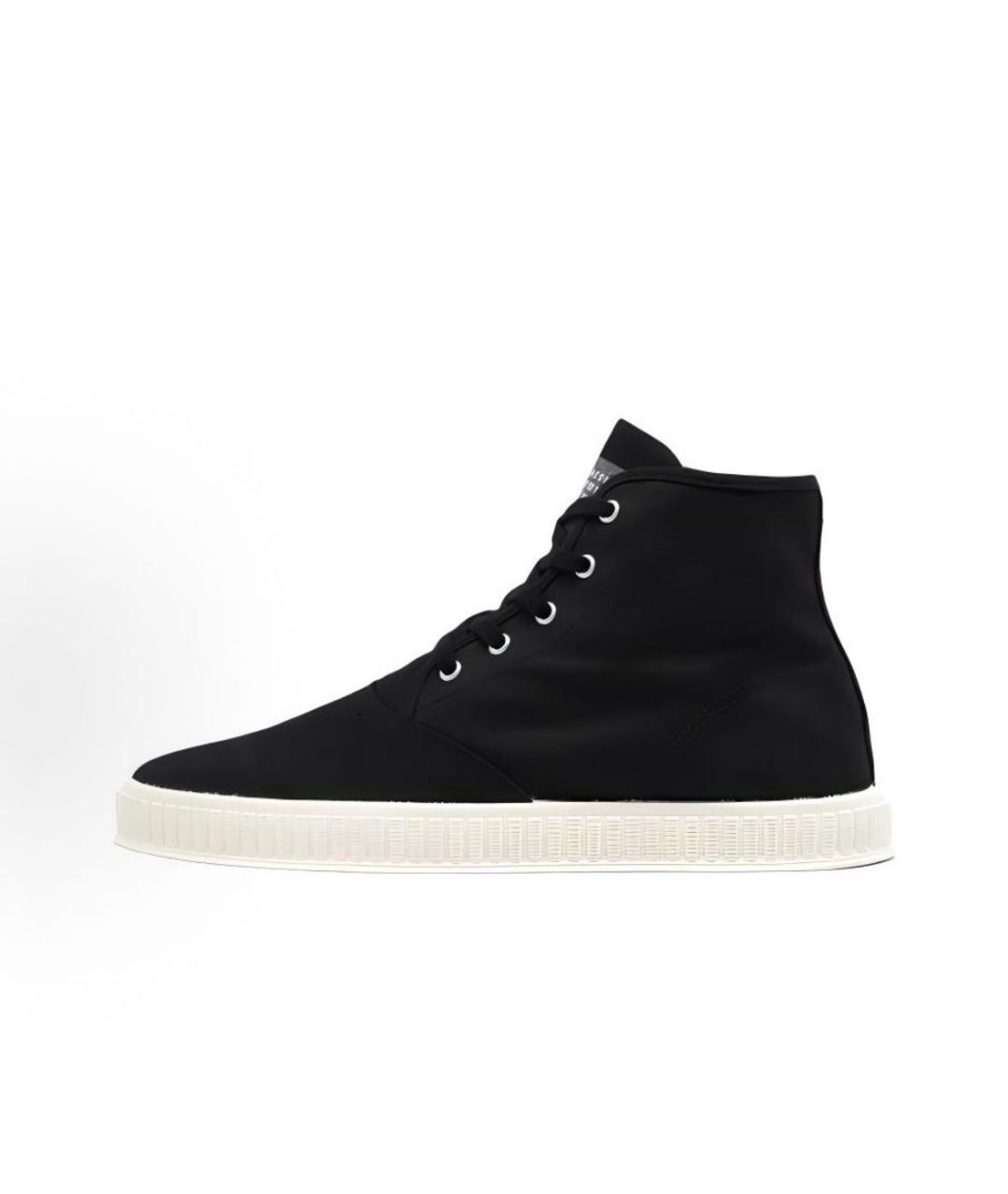 MAISON MARGIELA Черные текстильные высокие кроссовки / кеды, фото 5