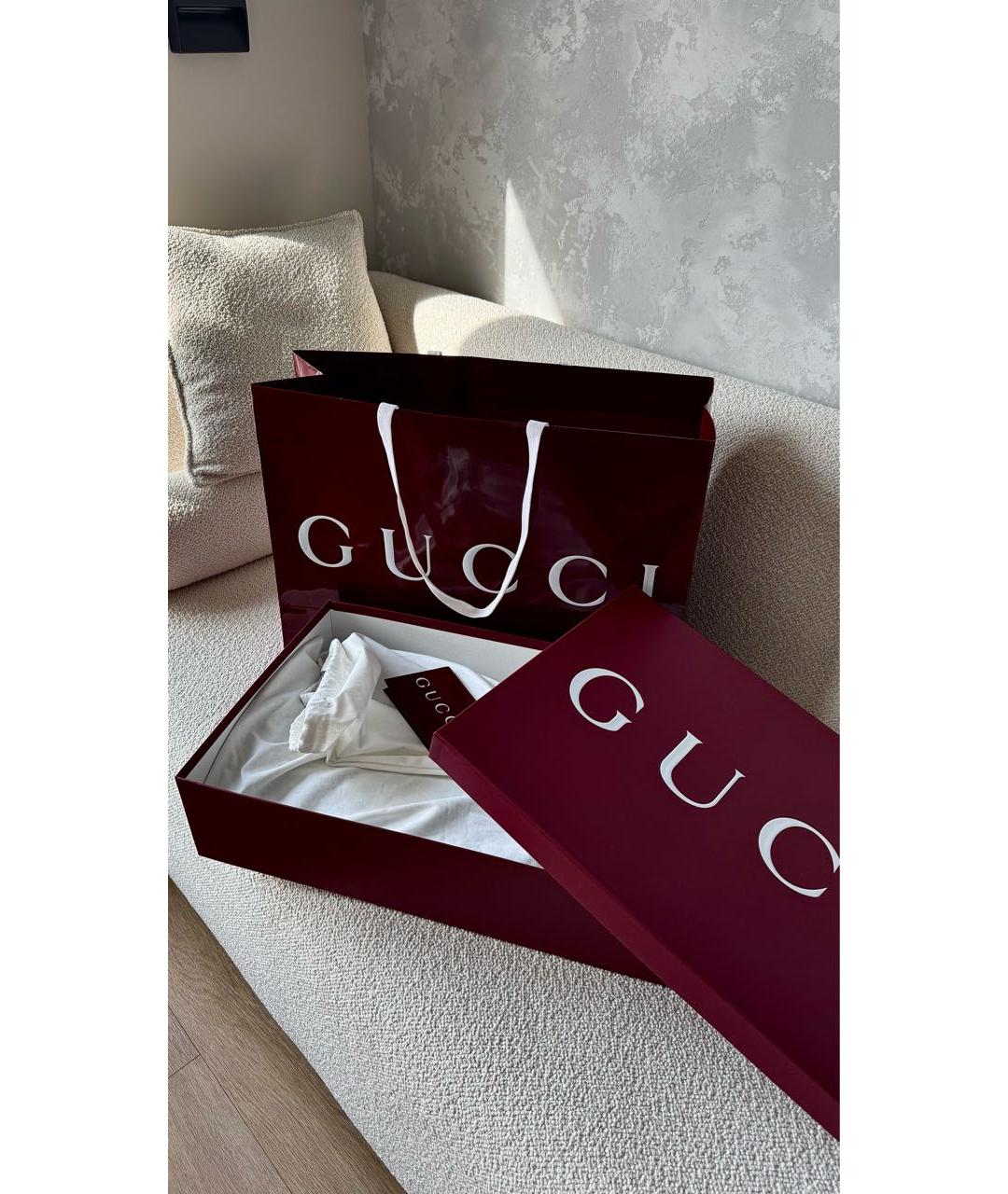 GUCCI Бордовые кожаные сапоги, фото 6