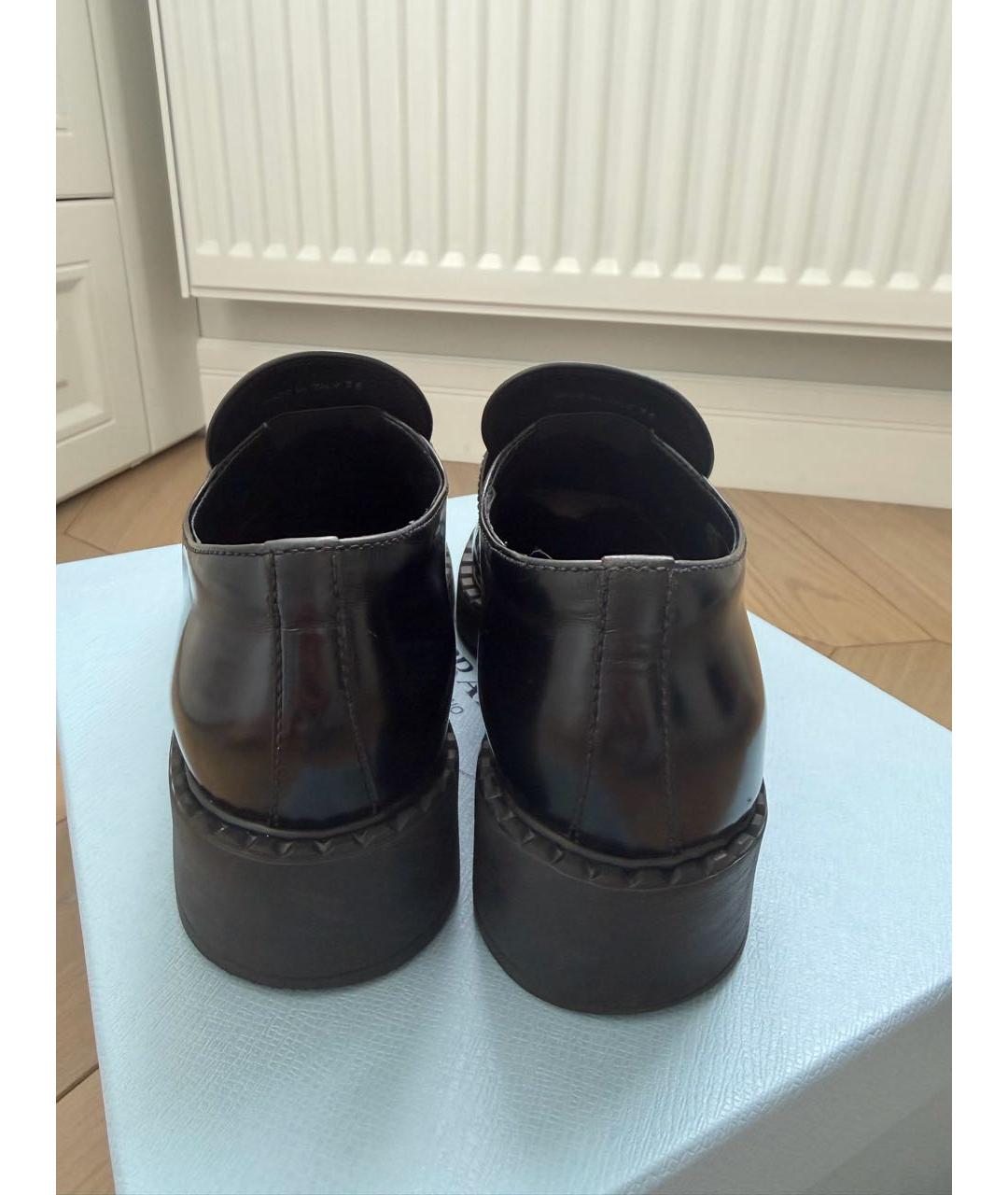 PRADA Черные лоферы из лакированной кожи, фото 4