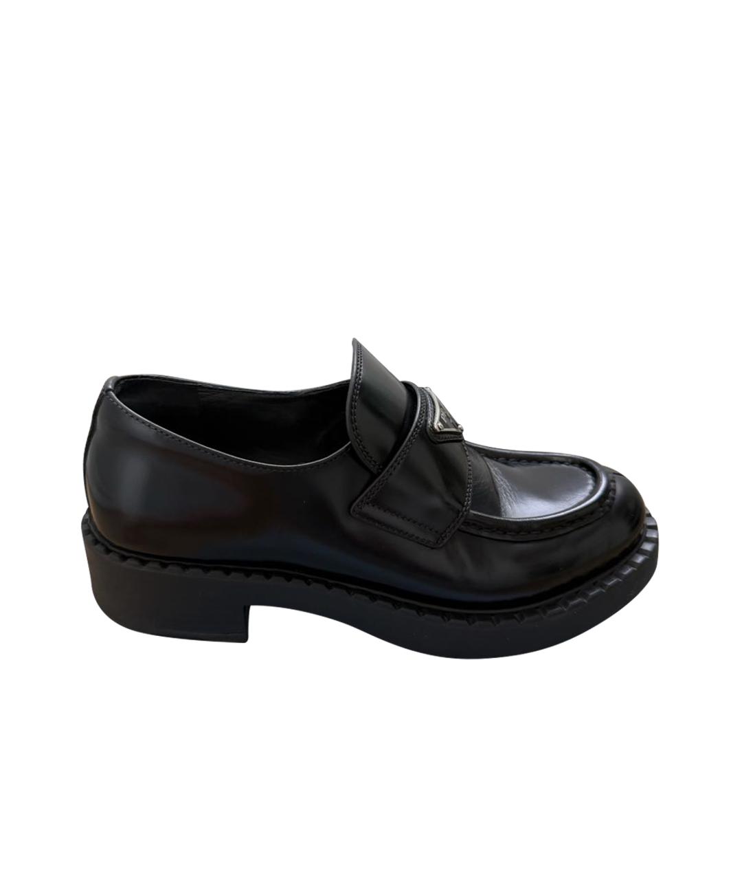 PRADA Черные лоферы из лакированной кожи, фото 1