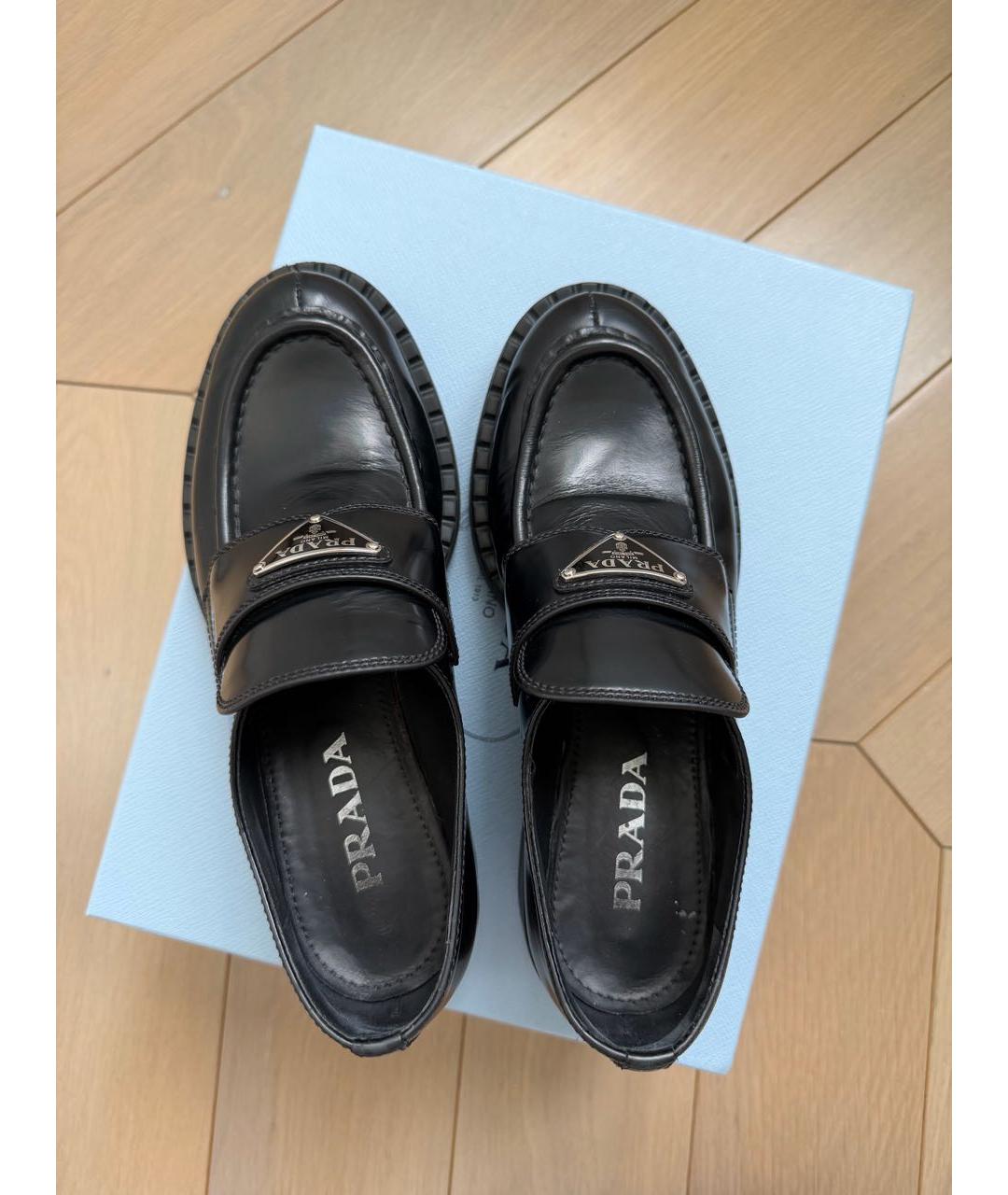 PRADA Черные лоферы из лакированной кожи, фото 3