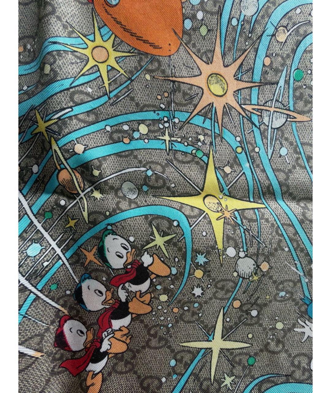 GUCCI Бежевый шелковый платок, фото 5