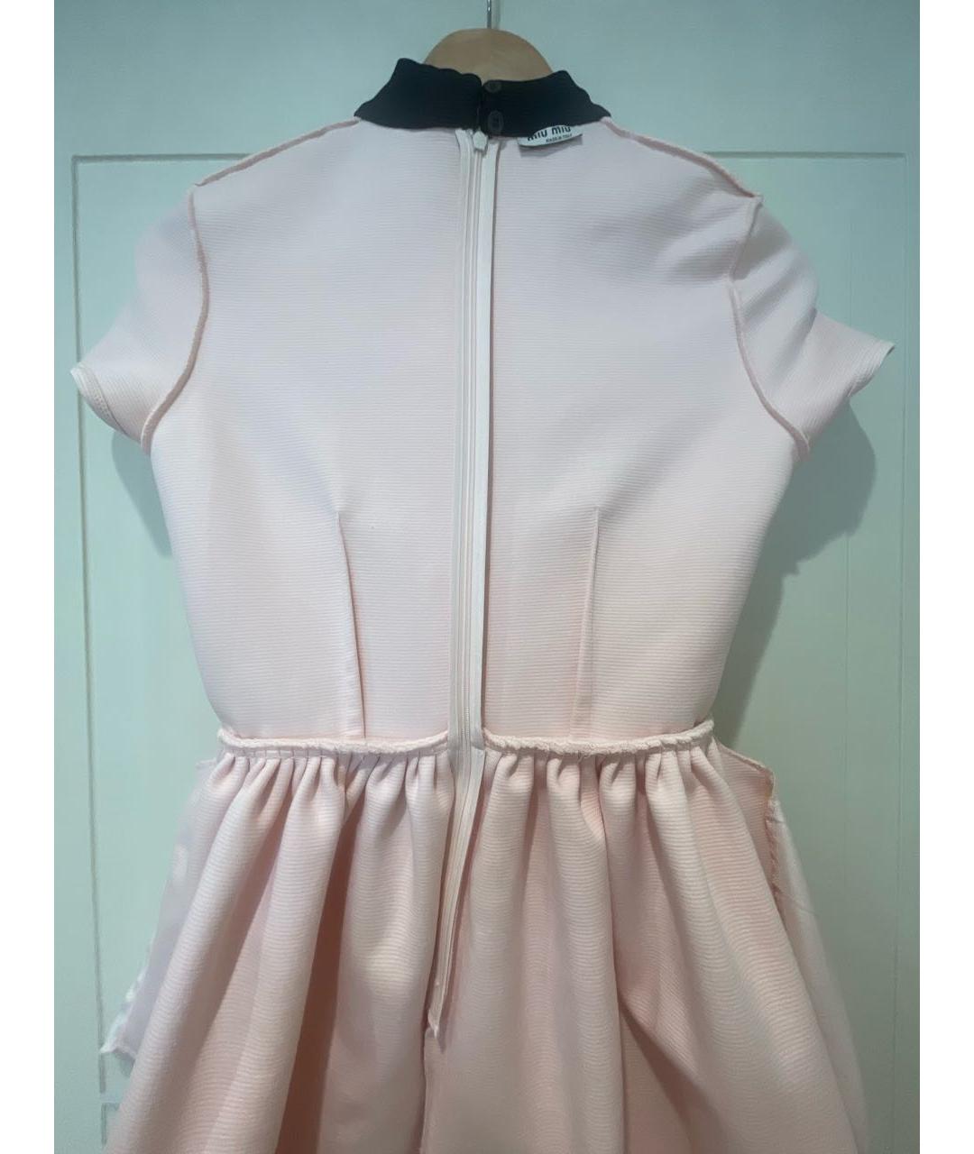 MIU MIU Розовое хлопковое коктейльное платье, фото 3