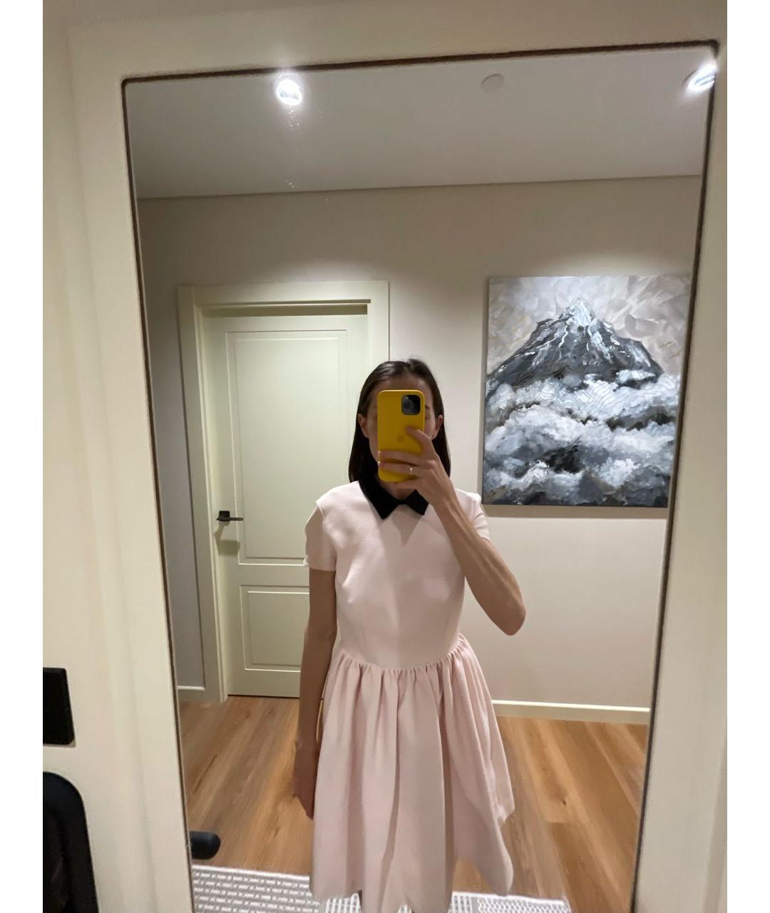 MIU MIU Розовое хлопковое коктейльное платье, фото 7