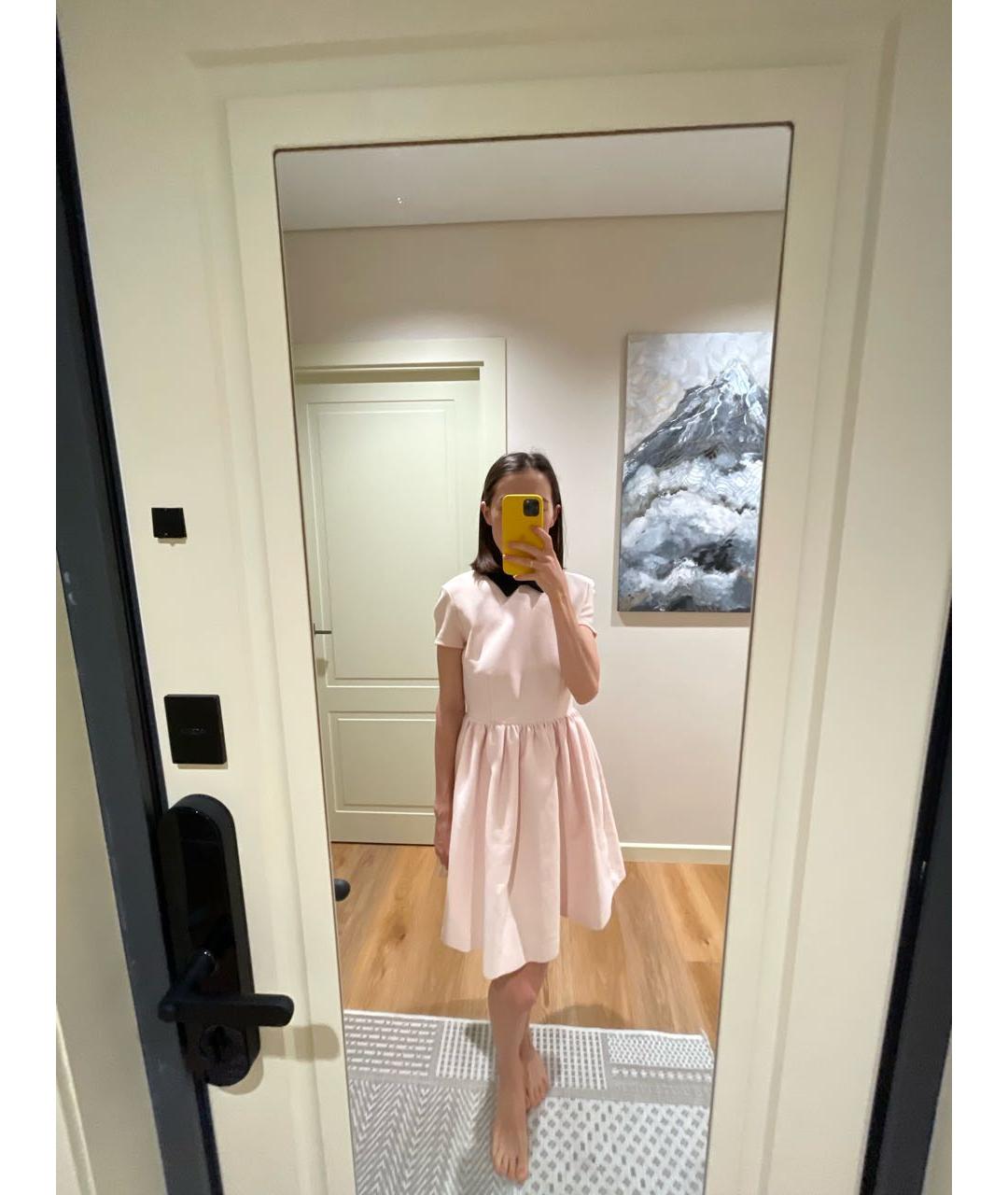 MIU MIU Розовое хлопковое коктейльное платье, фото 8