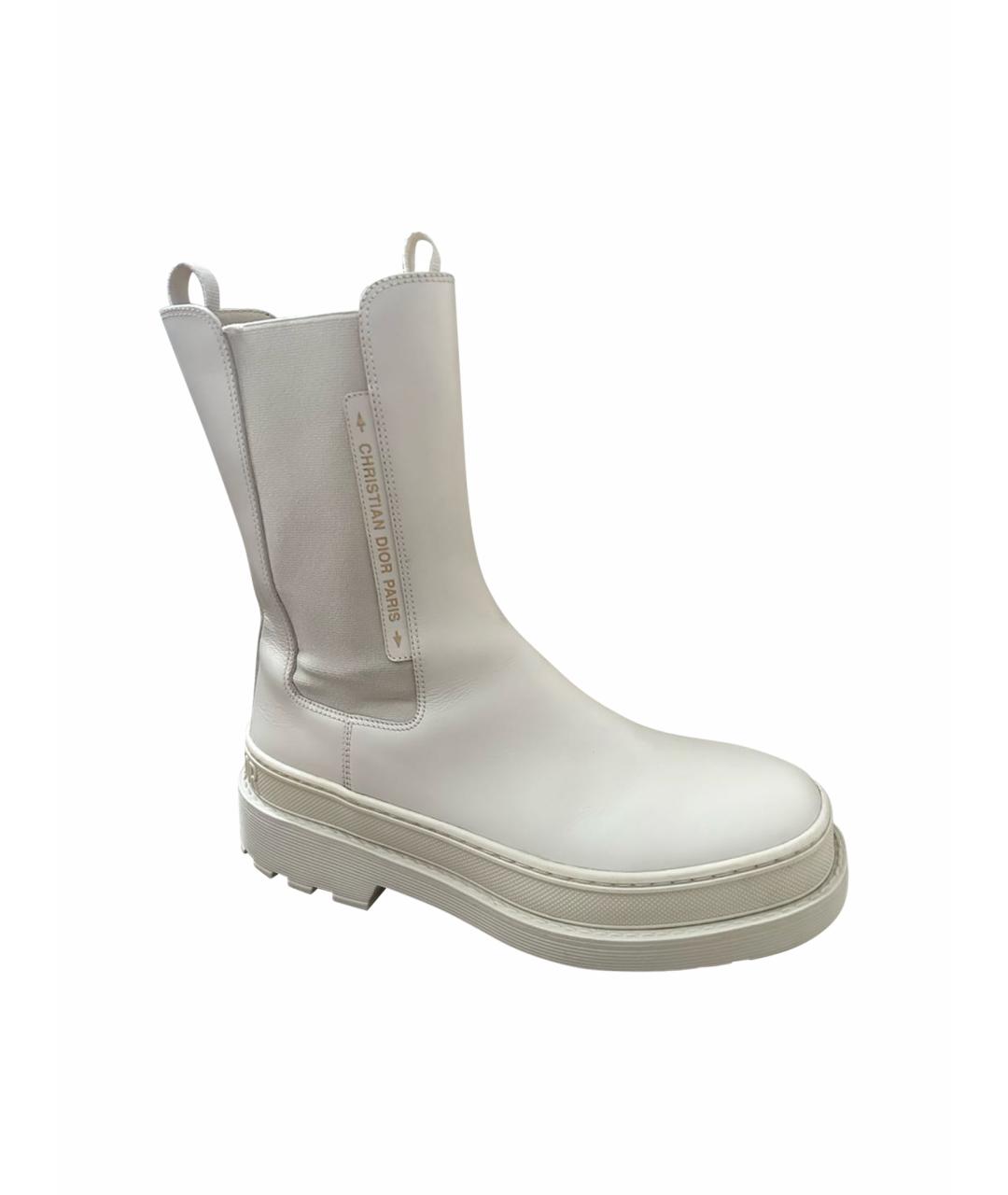 CHRISTIAN DIOR Бежевые кожаные полусапоги, фото 1