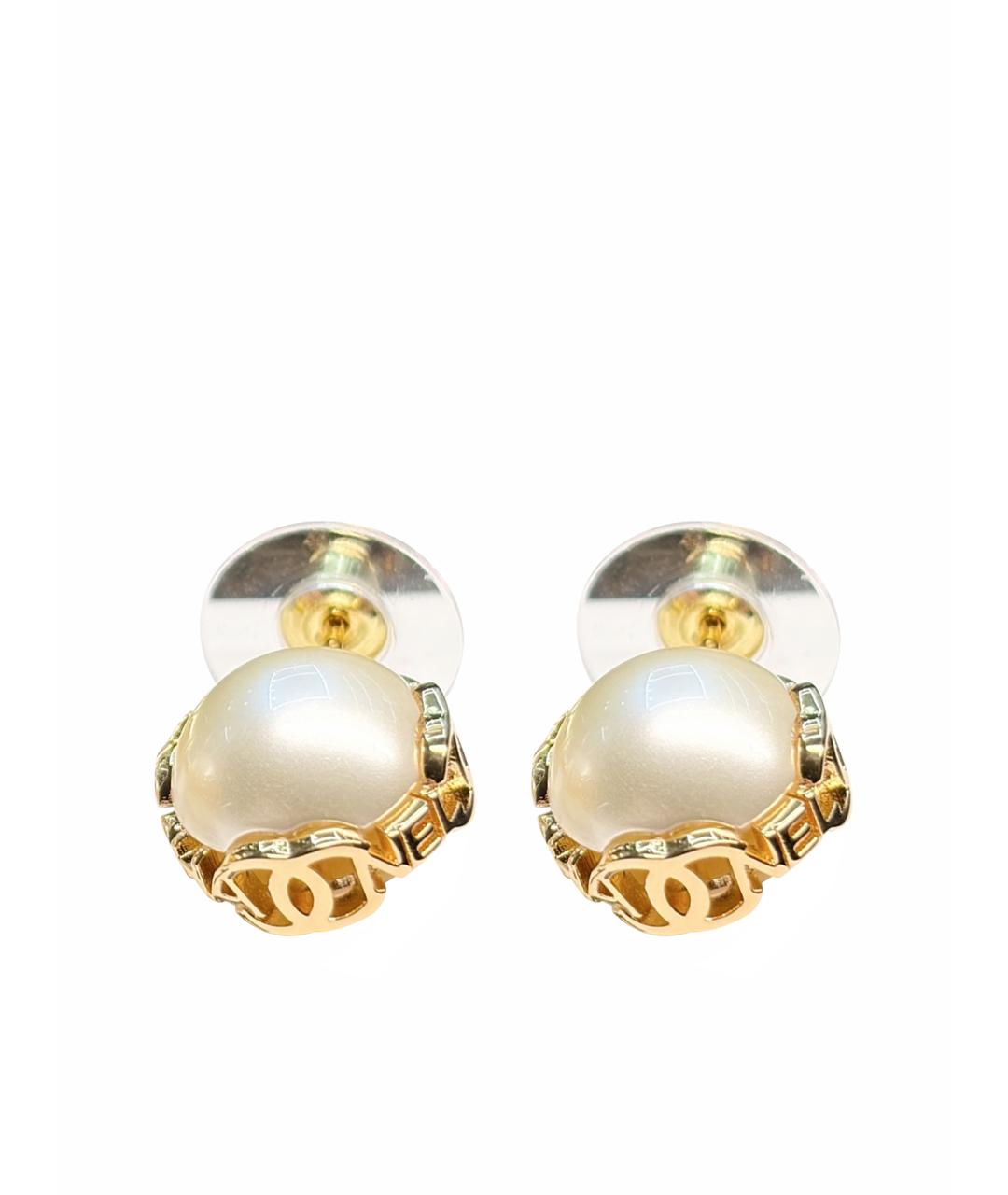 CHANEL Белые серьги, фото 1