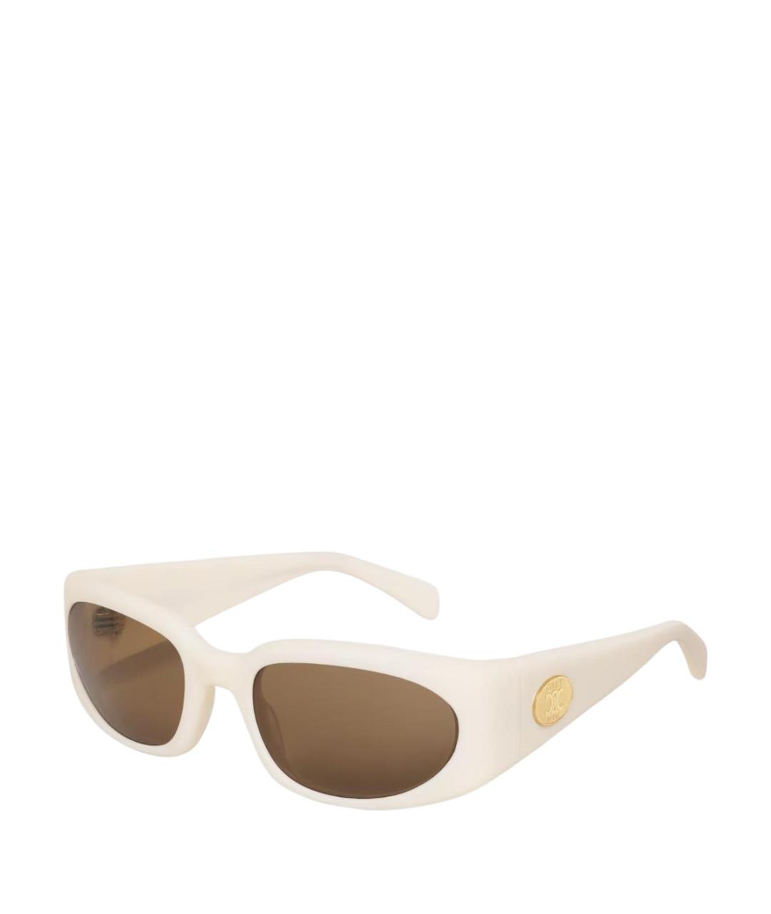 CELINE Бежевые пластиковые солнцезащитные очки, фото 1