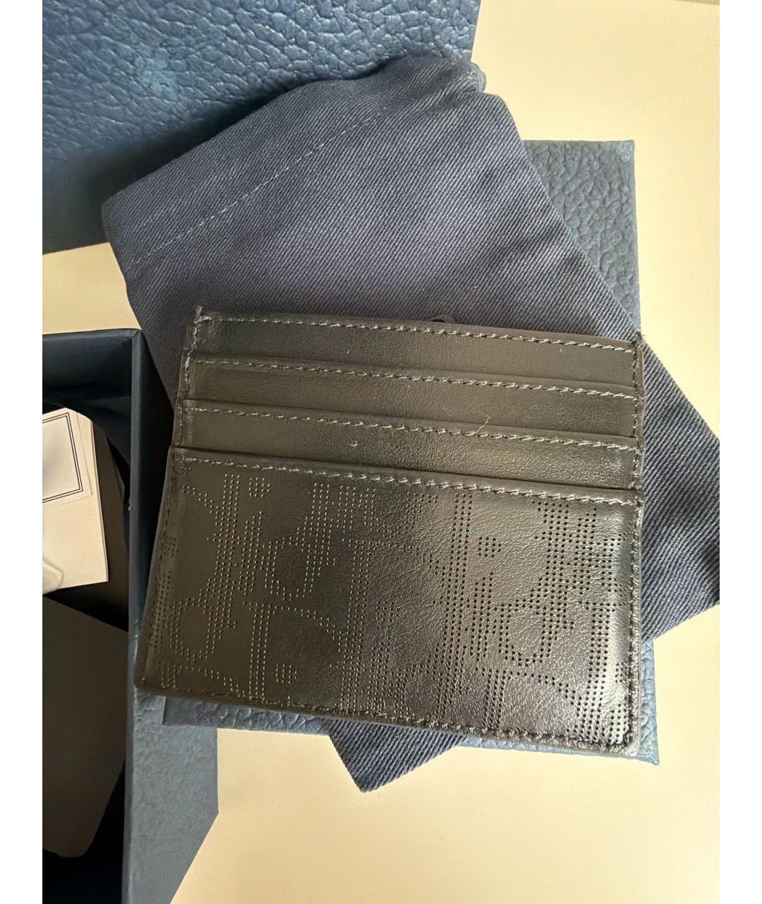 CHRISTIAN DIOR Черный кожаный кардхолдер, фото 4