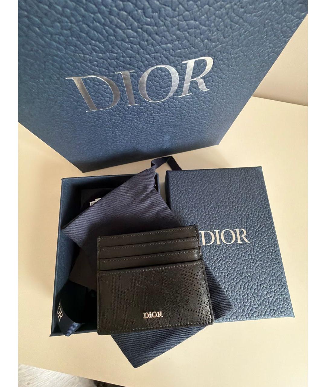 CHRISTIAN DIOR Черный кожаный кардхолдер, фото 5