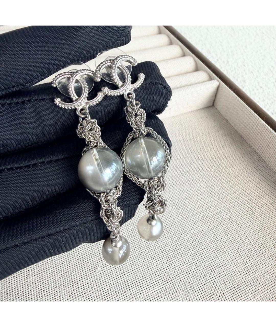 CHANEL Серебряные серьги, фото 3