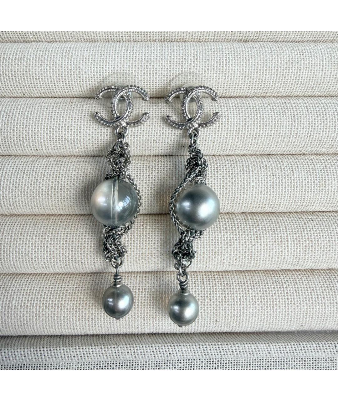 CHANEL Серебряные серьги, фото 2