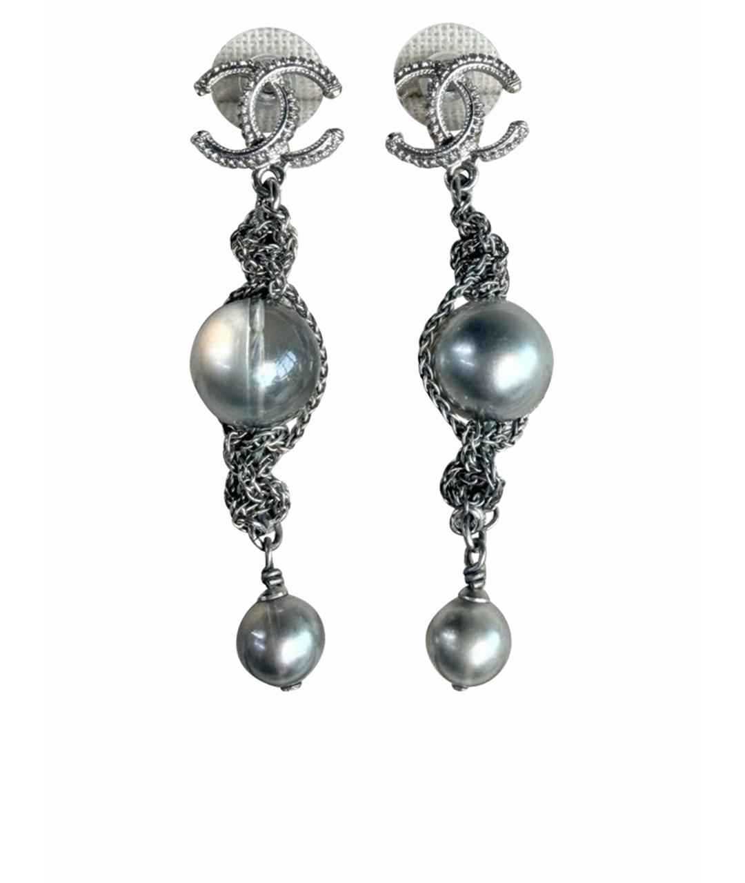 CHANEL Серебряные серьги, фото 1