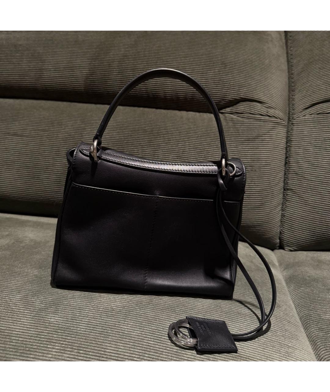 BALENCIAGA Черная кожаная сумка с короткими ручками, фото 3