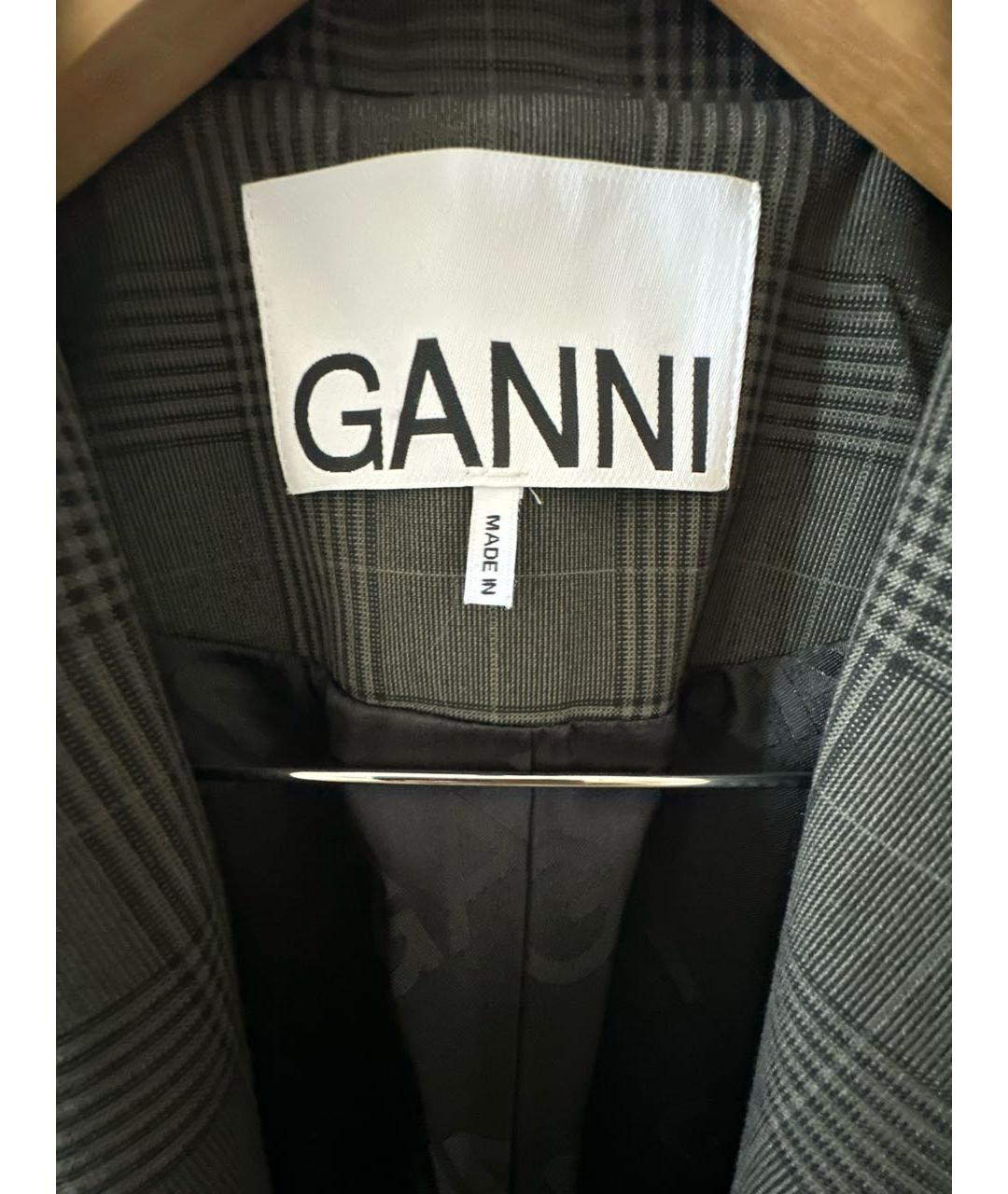 GANNI Хаки полиэстеровый жакет/пиджак, фото 3