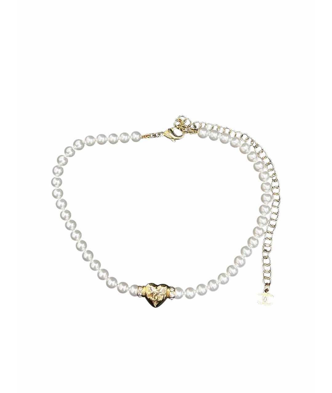 CHANEL Белое колье, фото 1