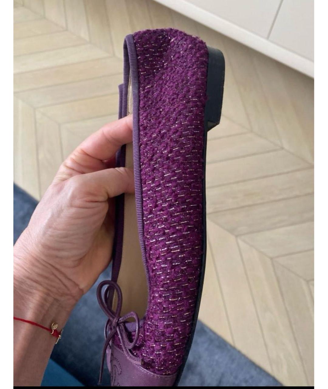 CHANEL Бордовые балетки, фото 5