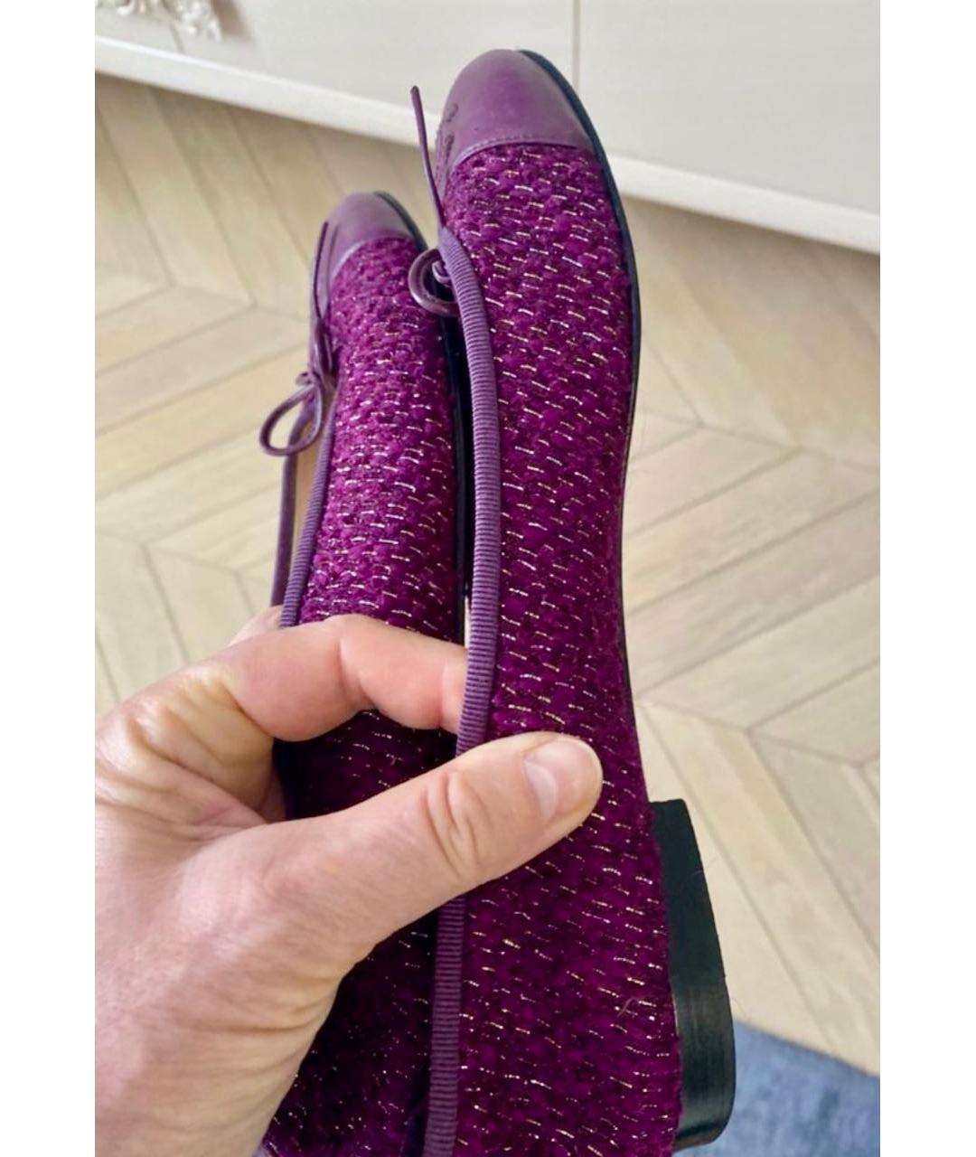 CHANEL Бордовые балетки, фото 4