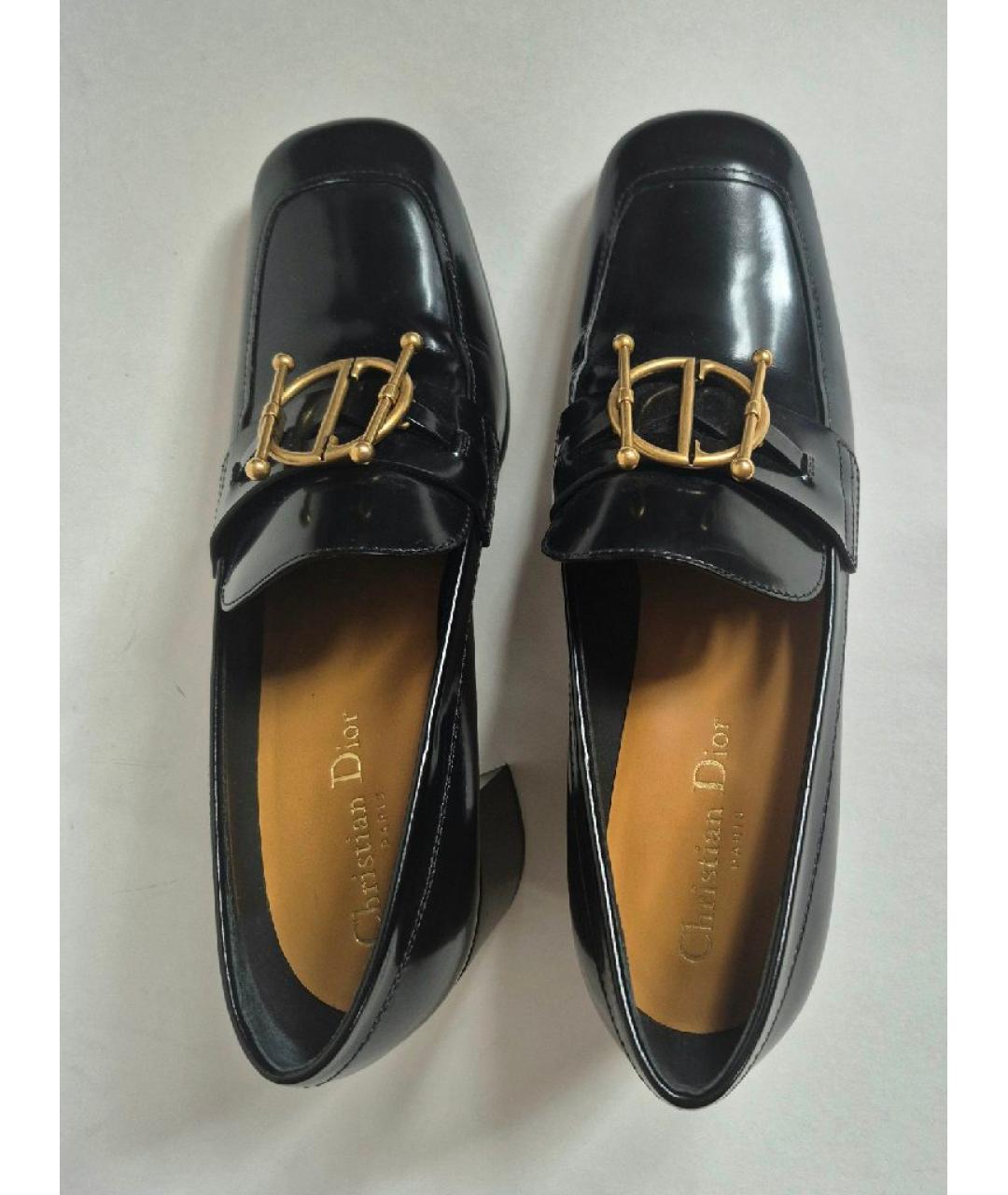 CHRISTIAN DIOR Черные кожаные лоферы, фото 5