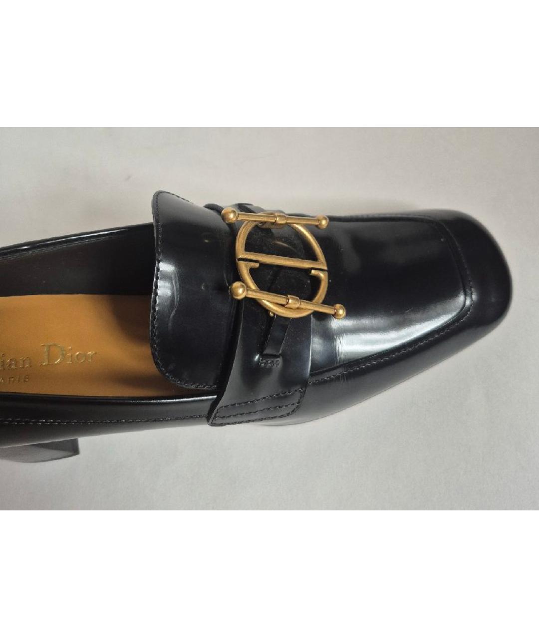 CHRISTIAN DIOR Черные кожаные лоферы, фото 8