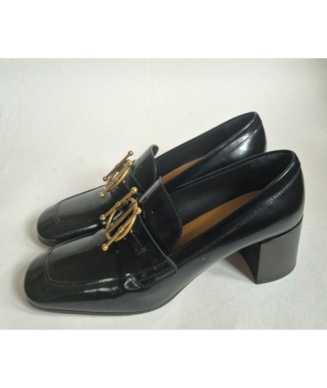 CHRISTIAN DIOR Черные кожаные лоферы, фото 2