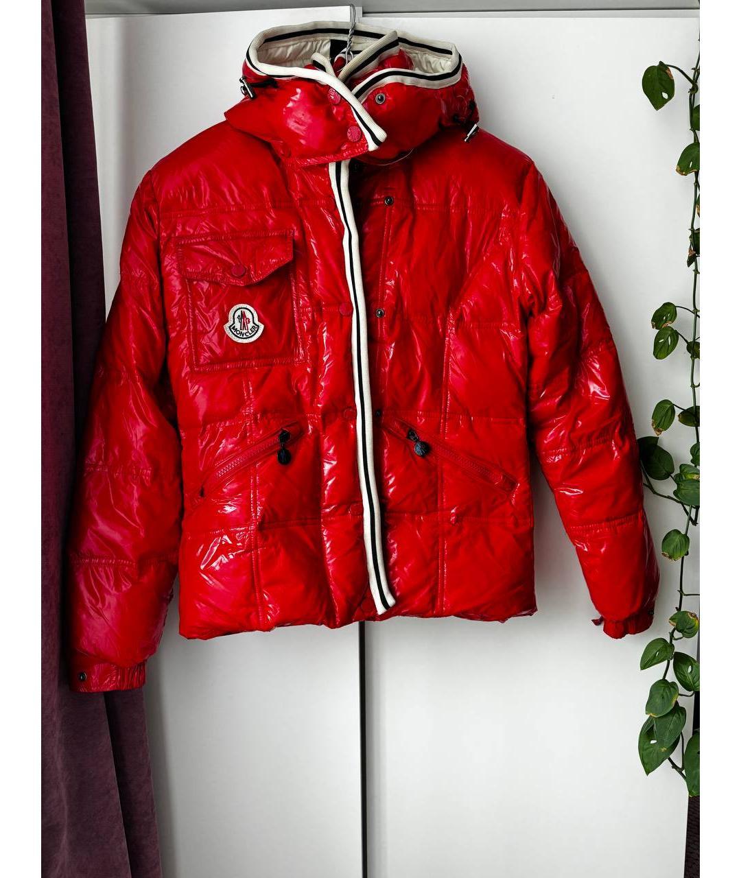 MONCLER Красная полиамидовая куртка, фото 8