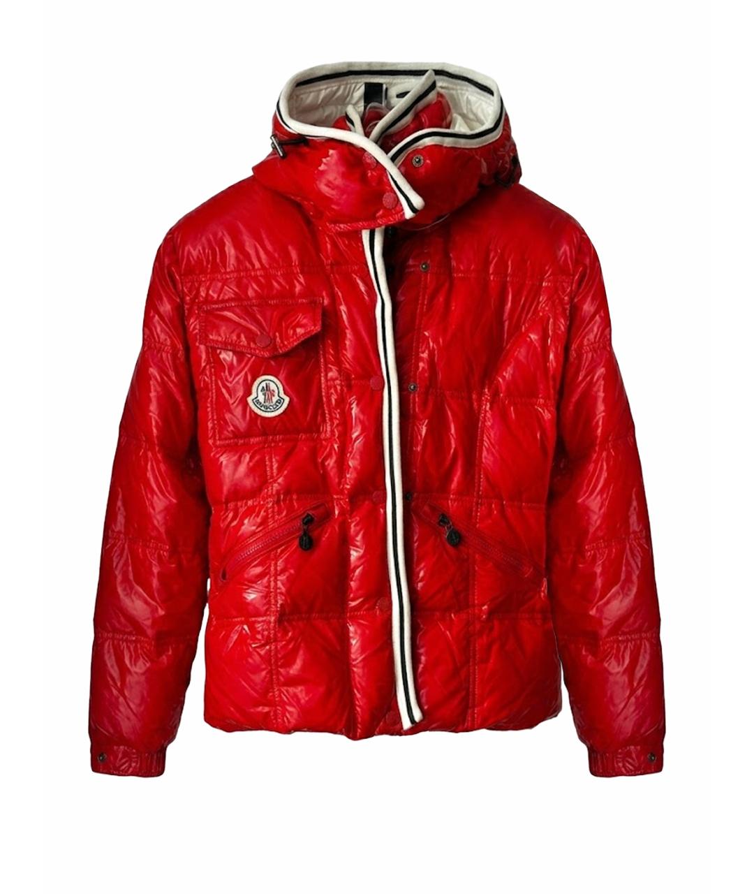 MONCLER Красная полиамидовая куртка, фото 1