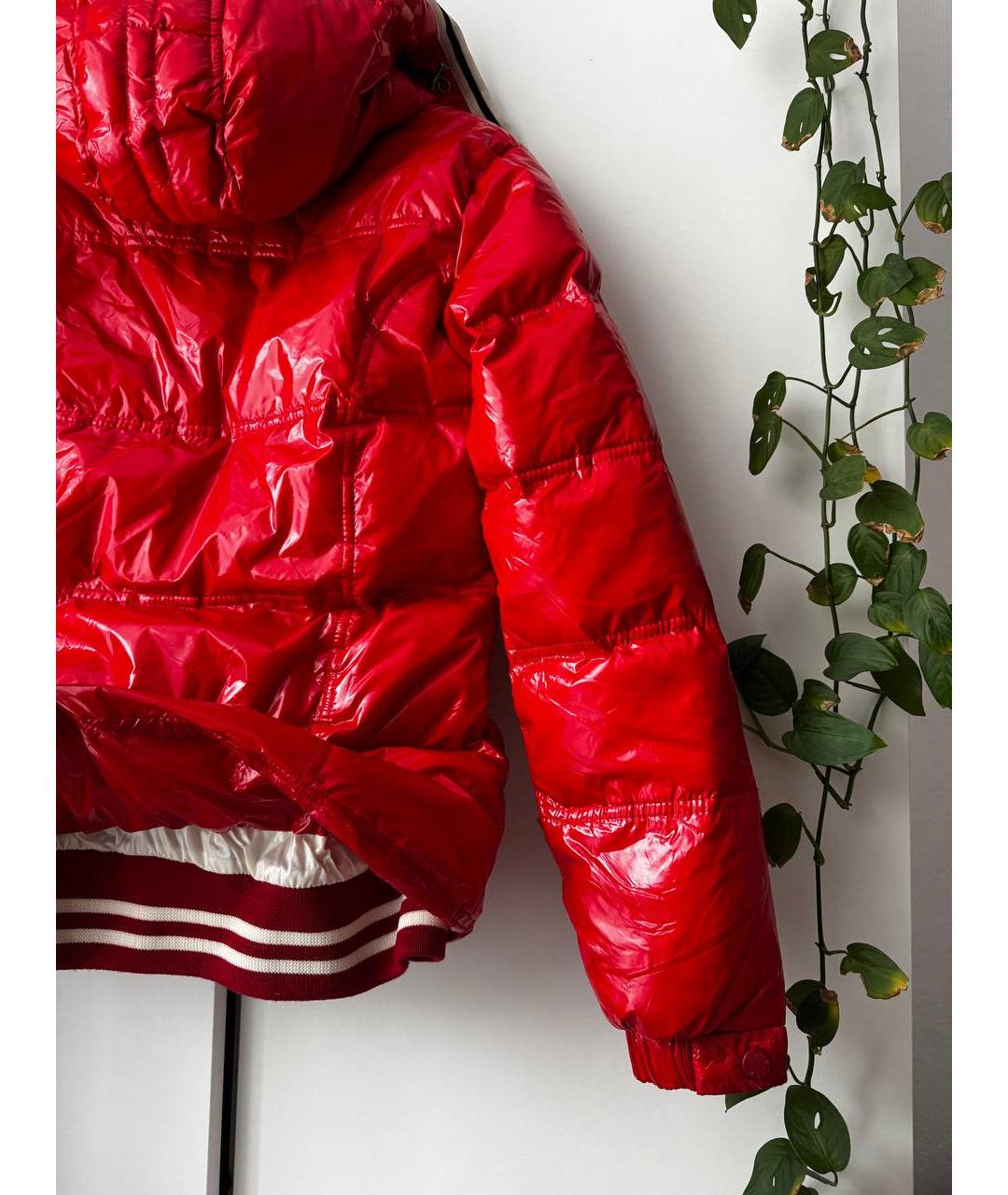 MONCLER Красная полиамидовая куртка, фото 5