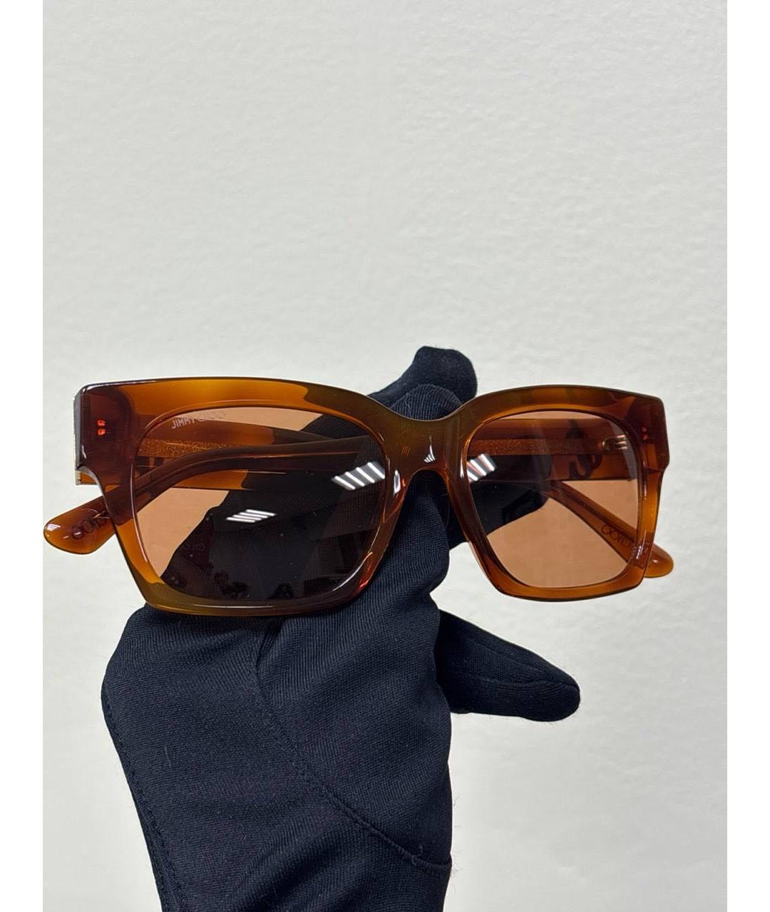 JIMMY CHOO Оранжевое пластиковые солнцезащитные очки, фото 3