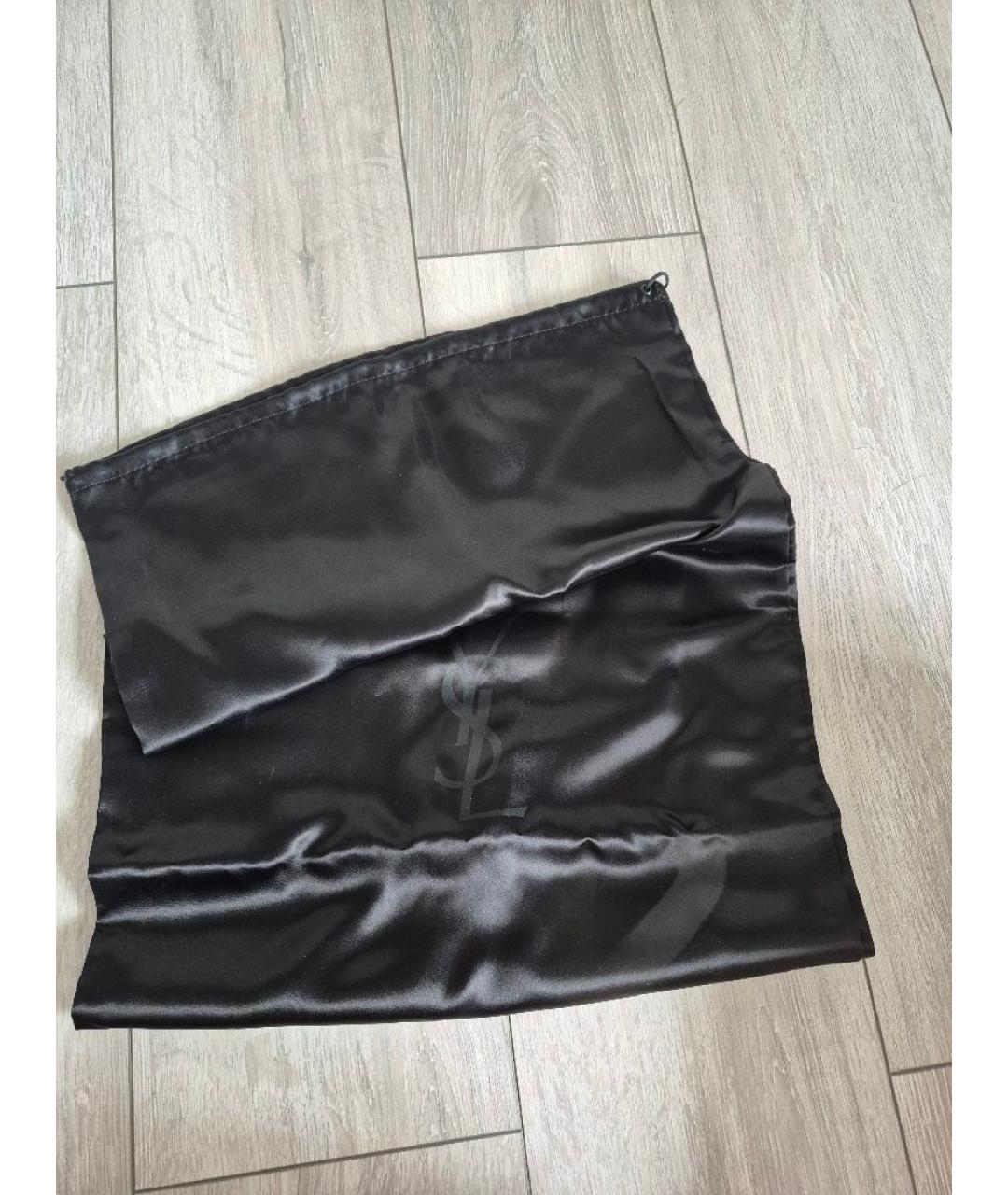 SAINT LAURENT Черные кожаные ботфорты, фото 6