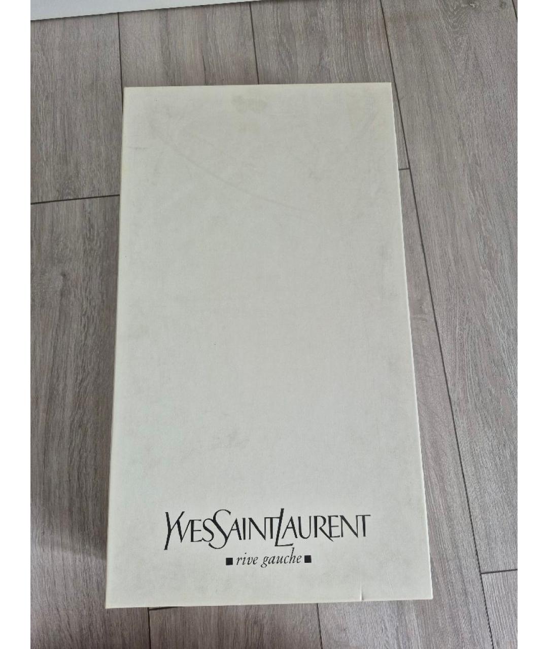 SAINT LAURENT Черные кожаные ботфорты, фото 7