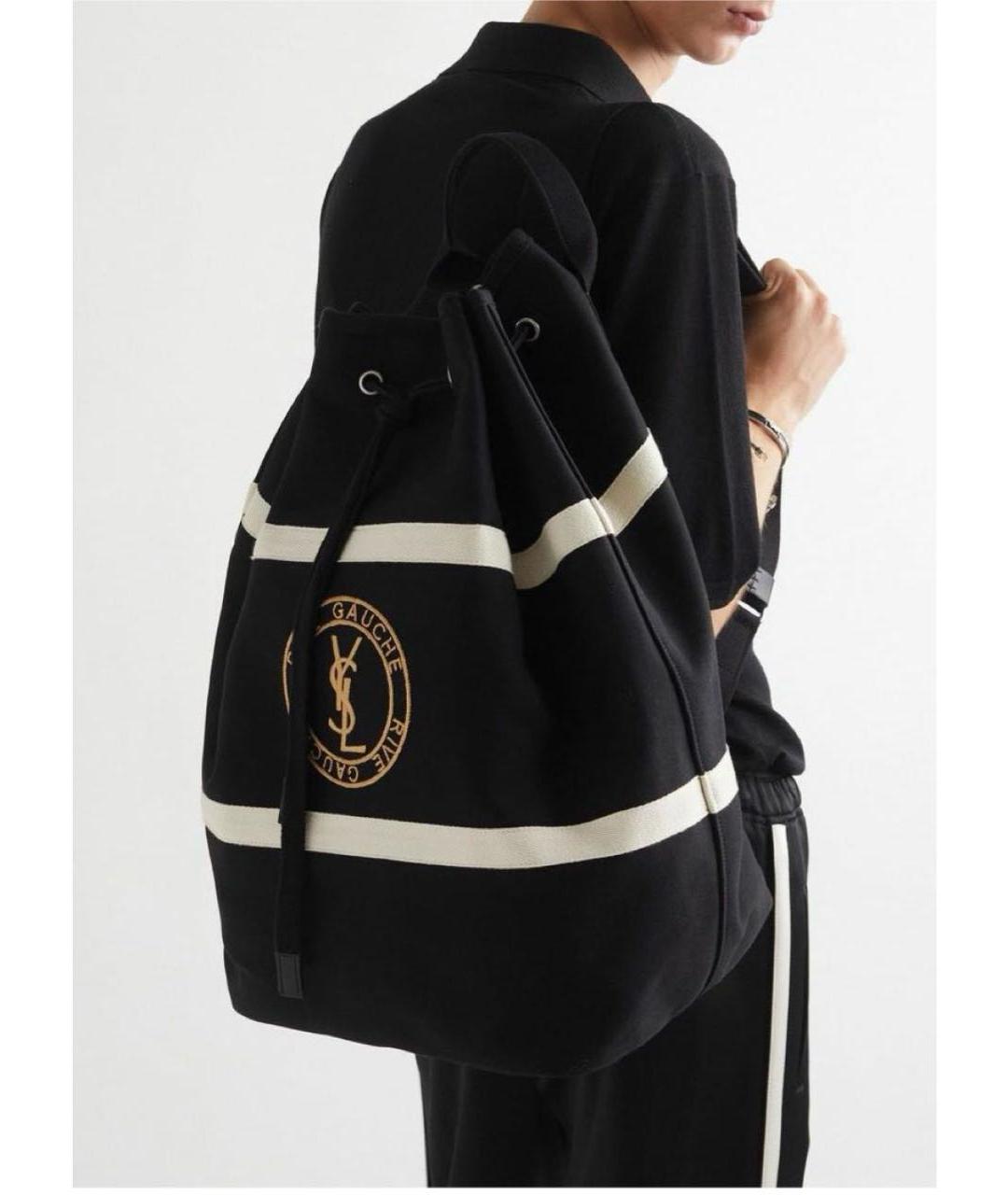 SAINT LAURENT Черный хлопковый рюкзак, фото 2