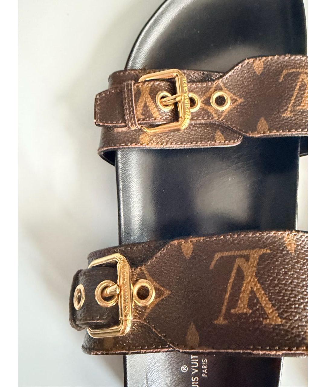 LOUIS VUITTON Коричневые шлепанцы, фото 7