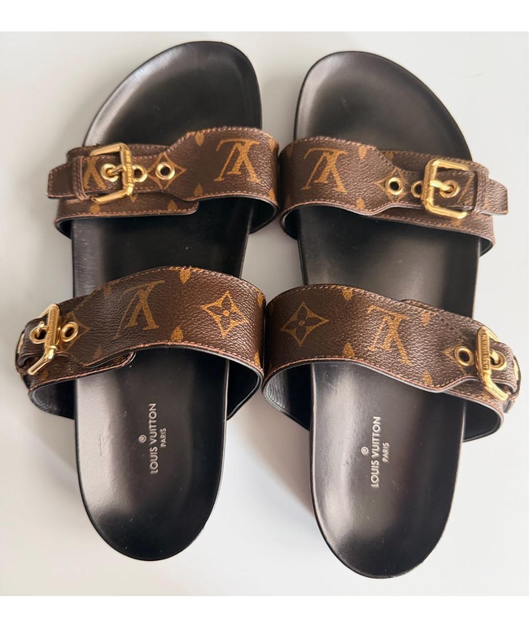 LOUIS VUITTON Коричневые шлепанцы, фото 3