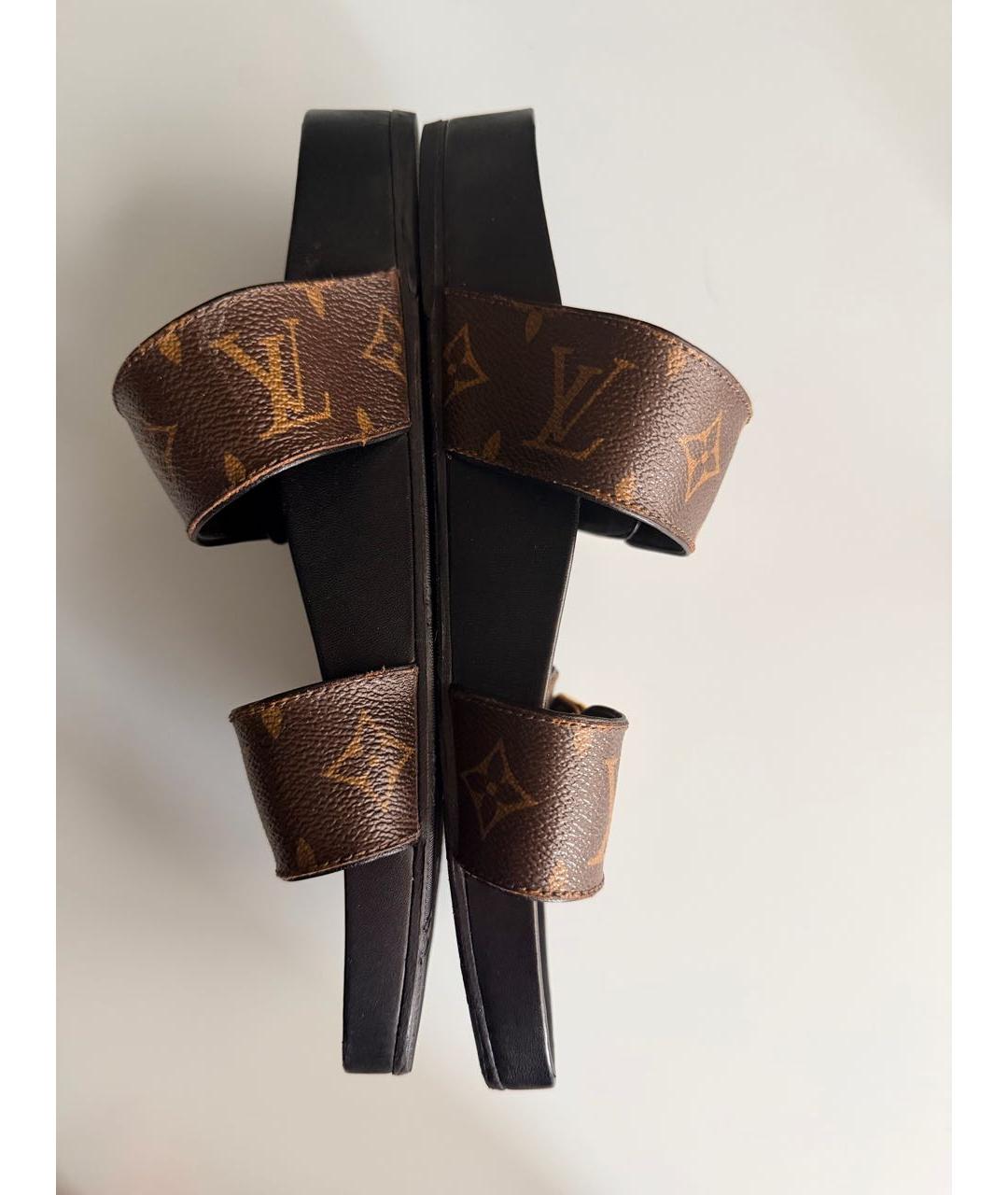 LOUIS VUITTON Коричневые шлепанцы, фото 6