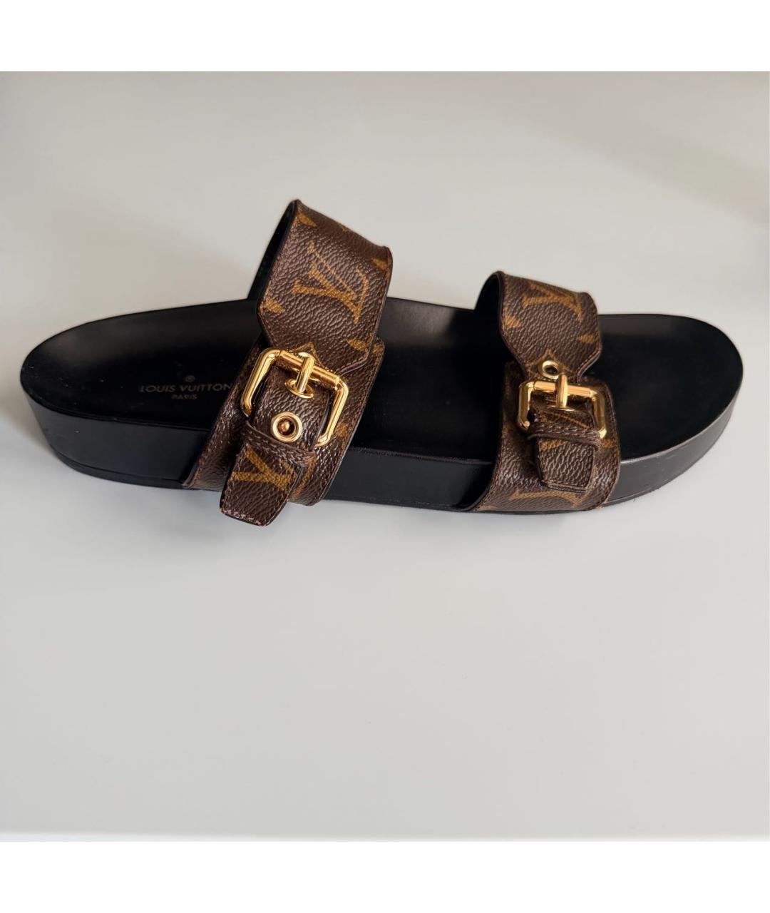LOUIS VUITTON Коричневые шлепанцы, фото 8