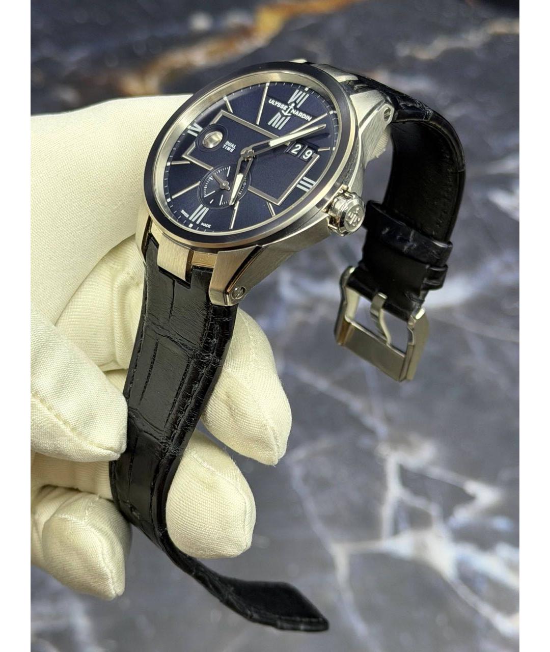 Ulysse Nardin Темно-синие стальные часы, фото 3