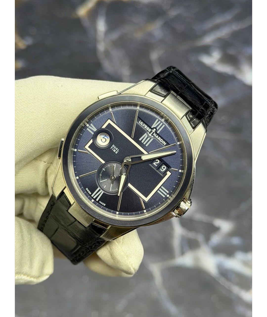 Ulysse Nardin Темно-синие стальные часы, фото 7