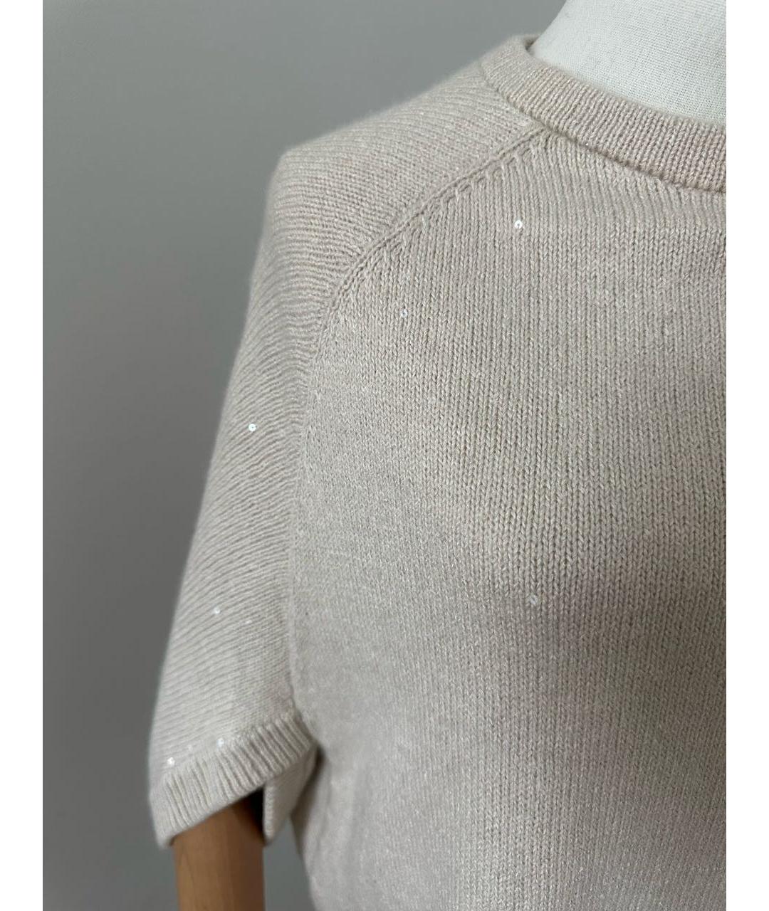 BRUNELLO CUCINELLI Бежевый кашемировый джемпер / свитер, фото 4