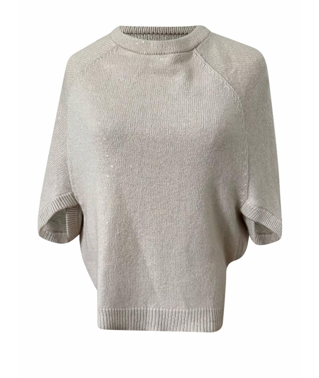 BRUNELLO CUCINELLI Бежевый кашемировый джемпер / свитер, фото 1