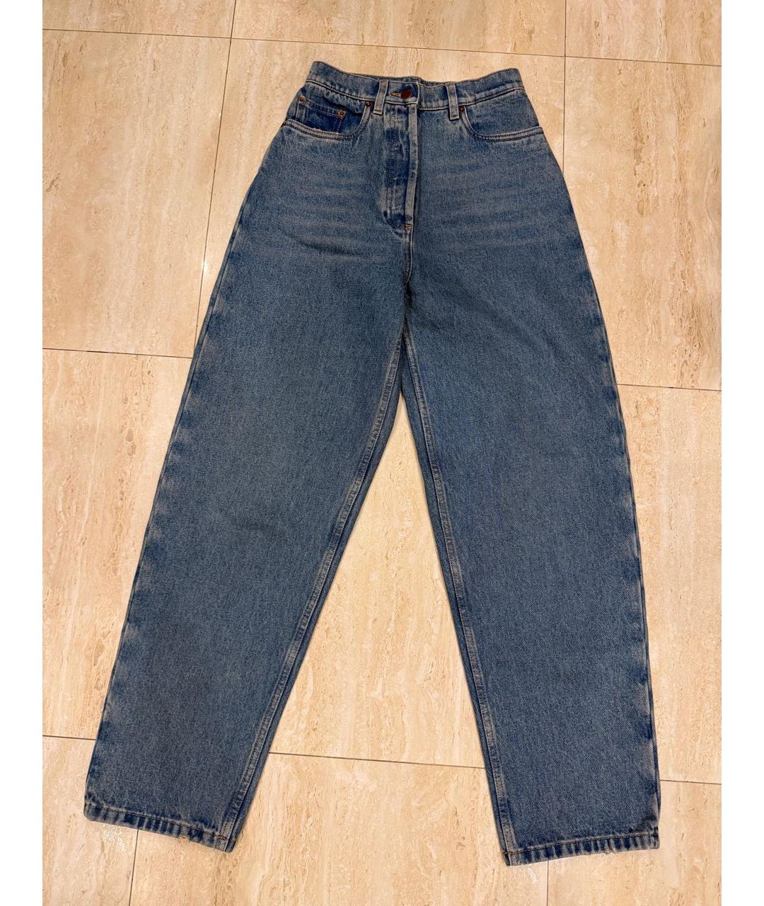 PRADA Синие хлопковые прямые джинсы, фото 7