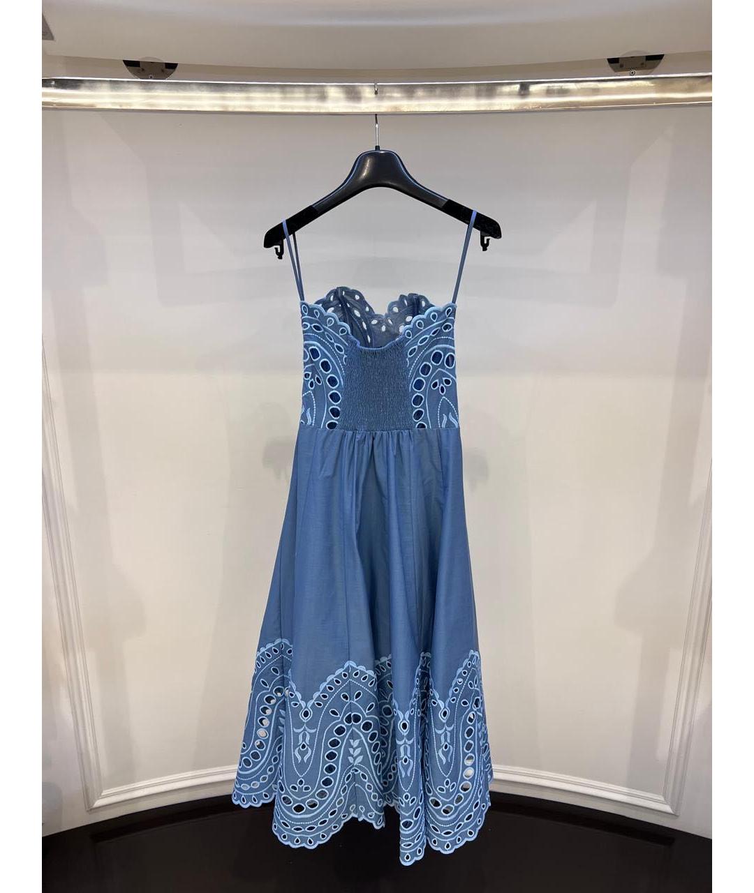 CHARO RUIZ Голубое хлопковое повседневное платье, фото 3