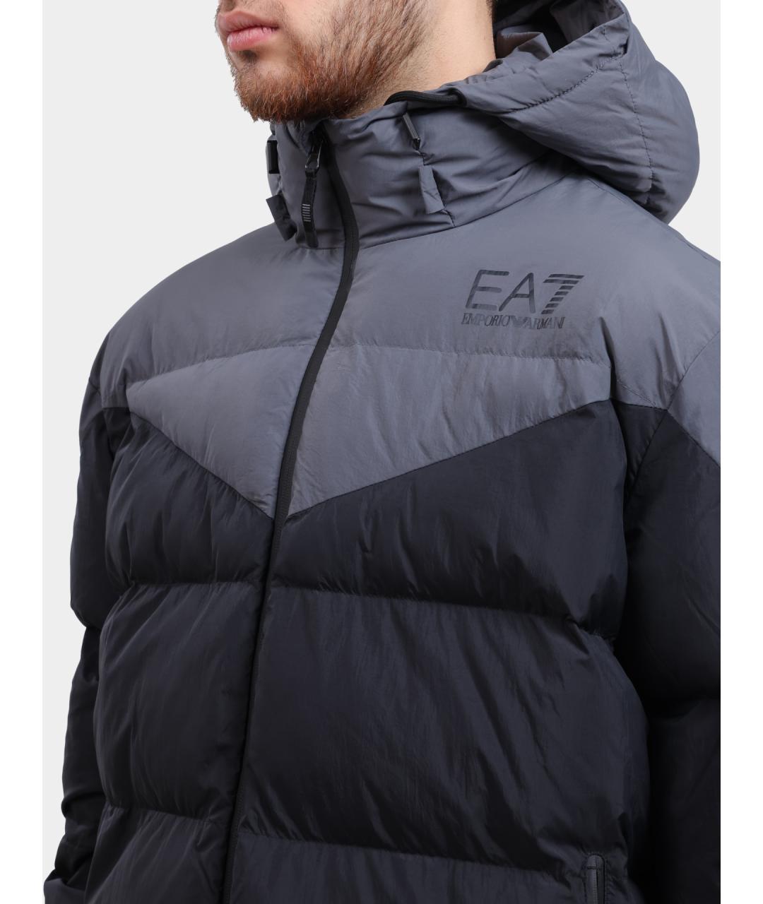 EA7 Черная куртка, фото 4