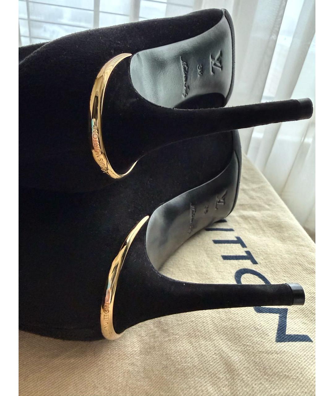 LOUIS VUITTON Черные замшевые ботильоны, фото 5